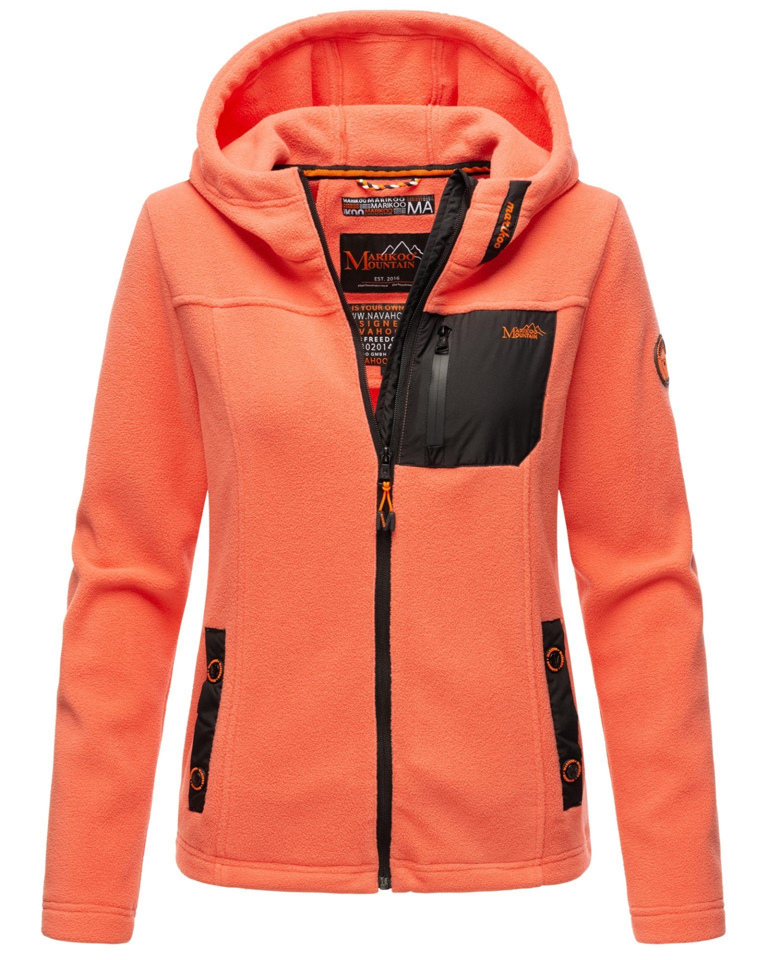 Marikoo Outdoorjacke Mount Iwaki mit Reißverschluss coral wasserabweisendem