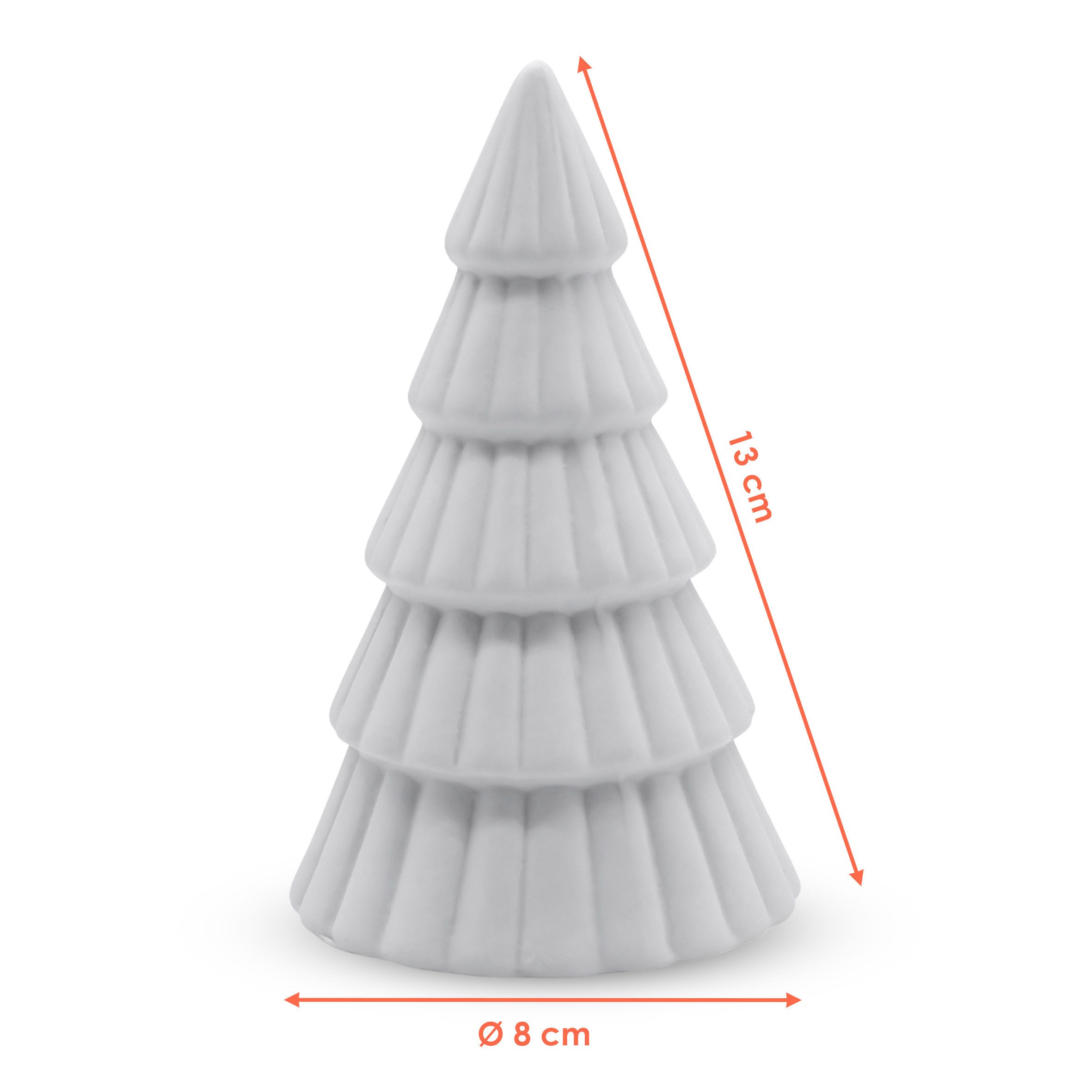 Spetebo LED-Dekofigur LED Porzellan Weihnachtsbaum matt weiß (Anzahl, 1 St. günstig online kaufen