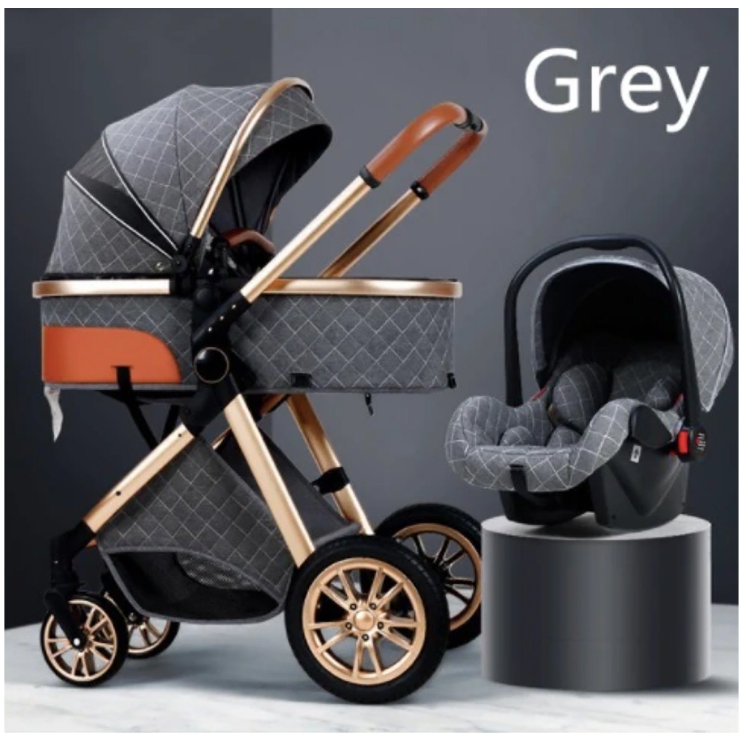 Zubehörset Regenschutz Kinderwagen Babyschale Baby Moskitonetz 3 in 1 Babywanne inkl. Grau TPFLiving Windeltasche, Buggy Kombi-Kinderwagen