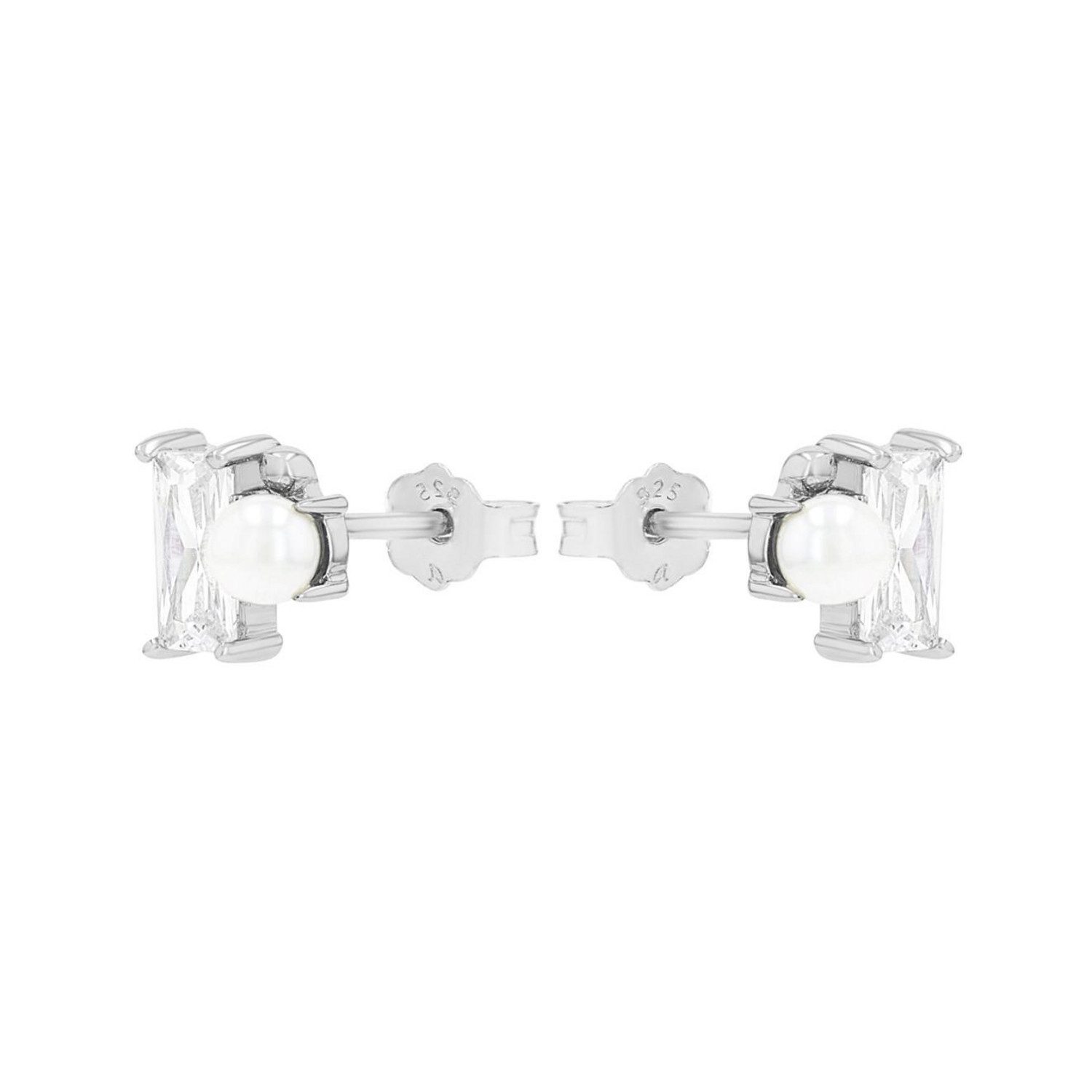 Amor Paar Ohrstecker Schmuck Geschenk, Perle, mit Zirkonia (synth) - mit Glasperle