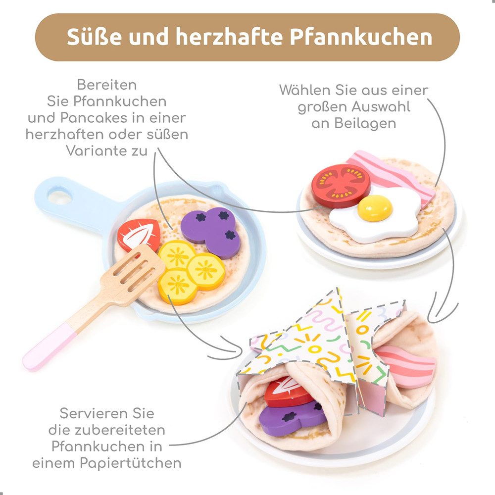 CLTYQ Spiellebensmittel Holz-Pfannkuchen-Spielset - Kinderküche Spielküchen günstig online kaufen