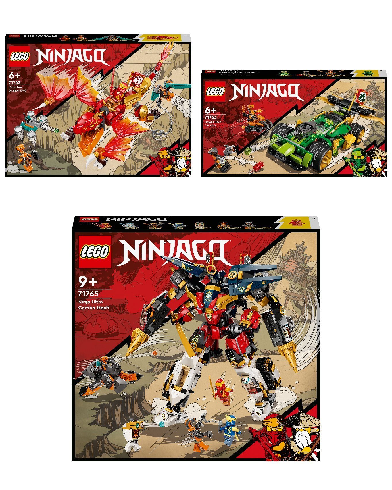 LEGO® Konstruktions-Spielset NINJAGO® 3er Set: 71762 Kais Feuerdrache EVO +  717
