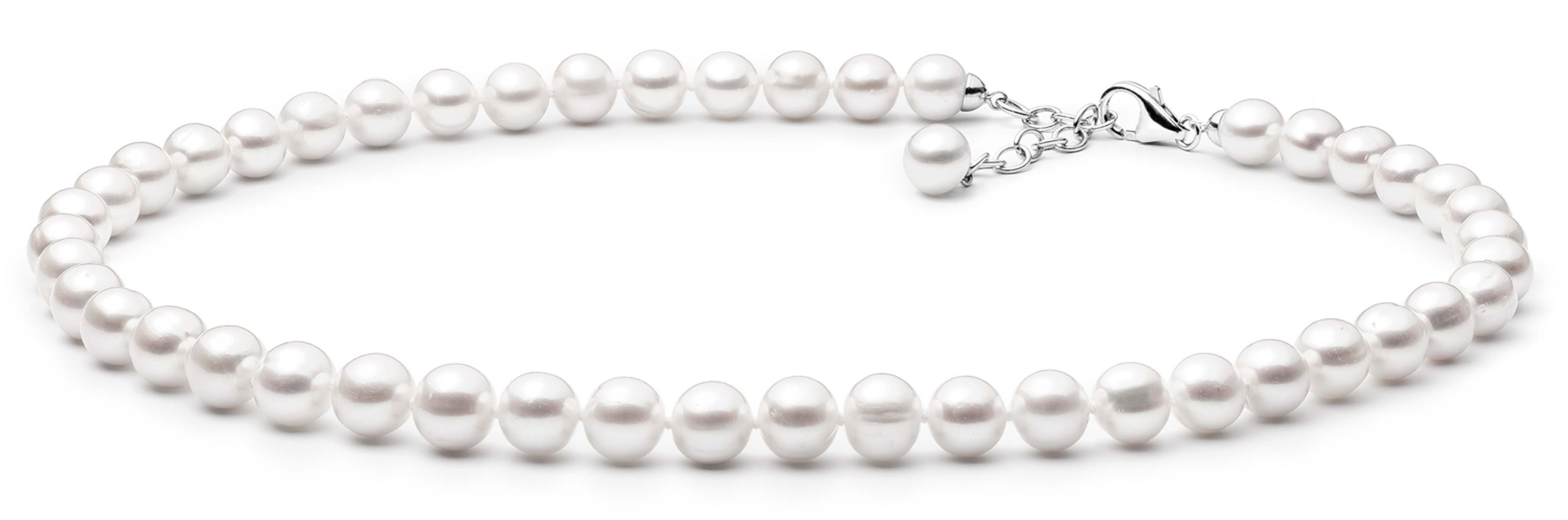 Gaura Pearls Perlenkette klassisch, weiß rund günstig online kaufen