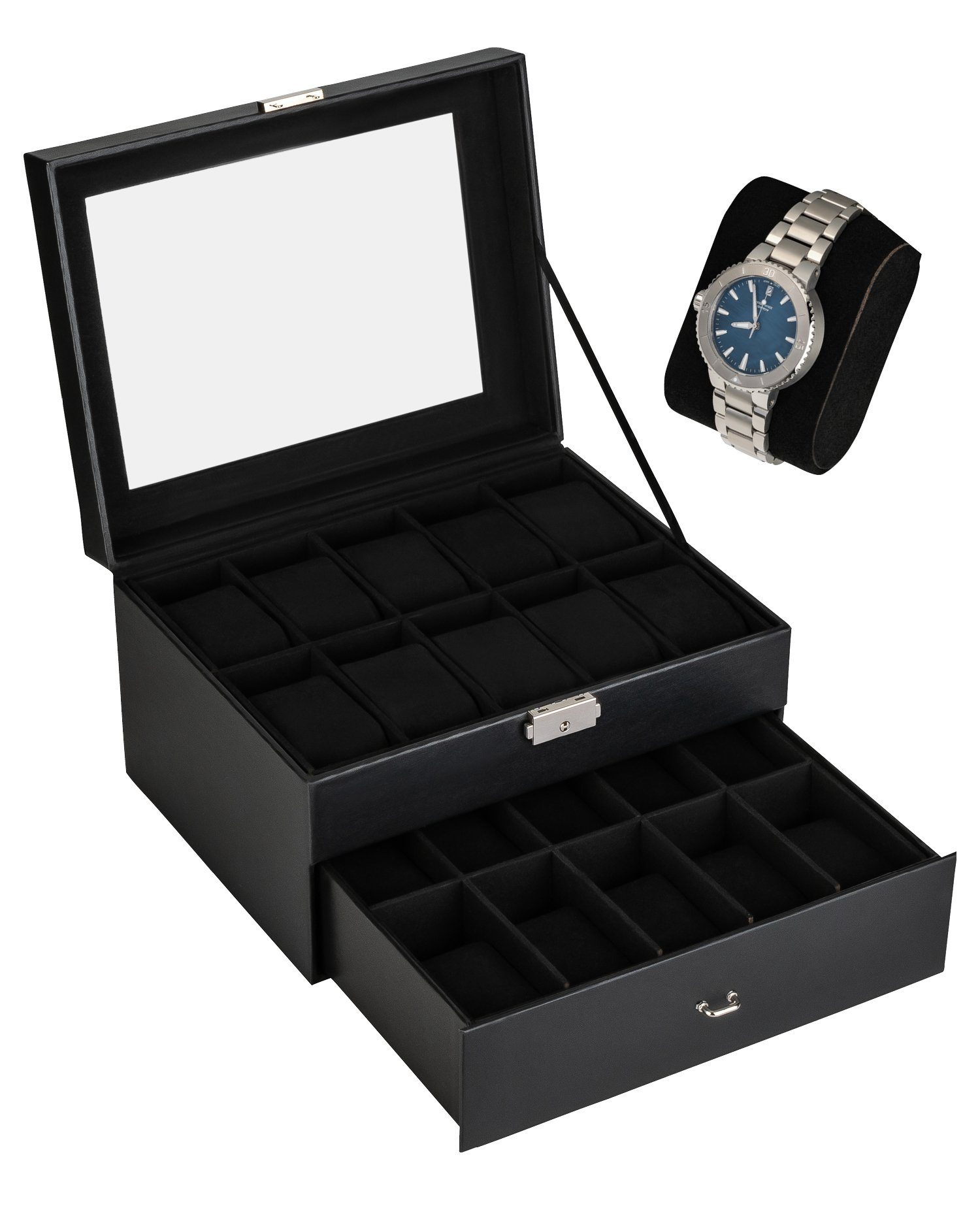 shelfmade Uhrenbox Uhren Aufbewahrungskiste Uhrenbox Uhrenkoffer Uhrenkaste günstig online kaufen