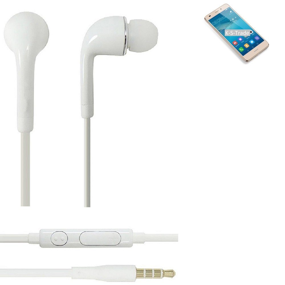 Super Schnäppchenkauf! K-S-Trade für Huawei GT3 In-Ear-Kopfhörer 3,5mm) mit Lautstärkeregler Headset Mikrofon weiß (Kopfhörer u