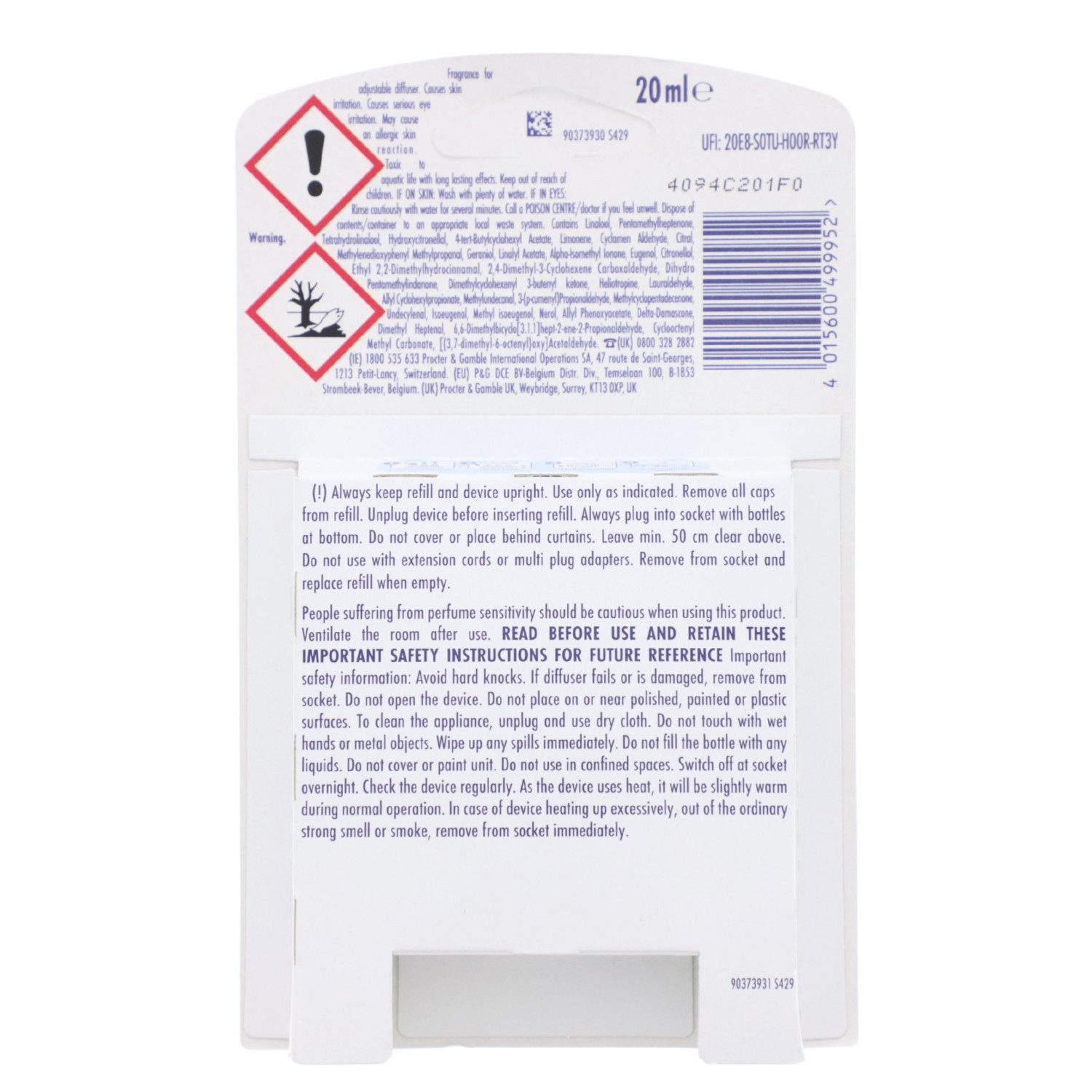 ambi pur Raumduft 3 x Febreze 3Volution cotton fresh je 20ml Nachfüller Lufterfrischer