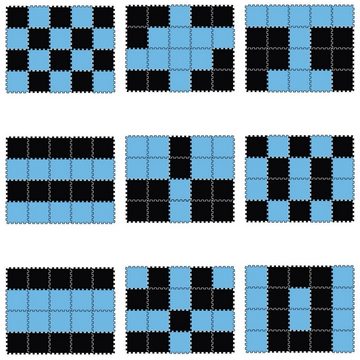 LittleTom Puzzlematte 18 Teile Baby Kinder Puzzlematte ab Null - 30x30cm, Kindermatte hellblau schwarz