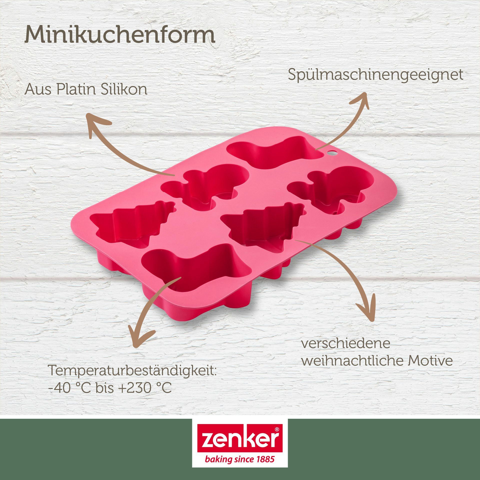 Zenker Backform Minikuchenform, Pralinenform, Schokoform, Weihnachtsbackform