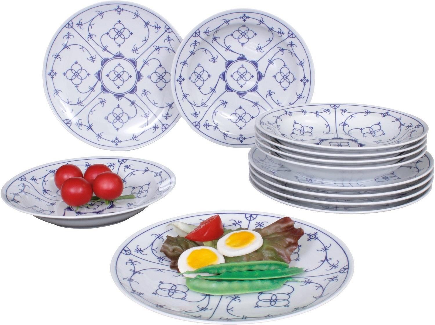 Winterling® Porzellan Germany Tafelservice Winterling Indisch Blau Tafelservice 12-tlg., Porzellan