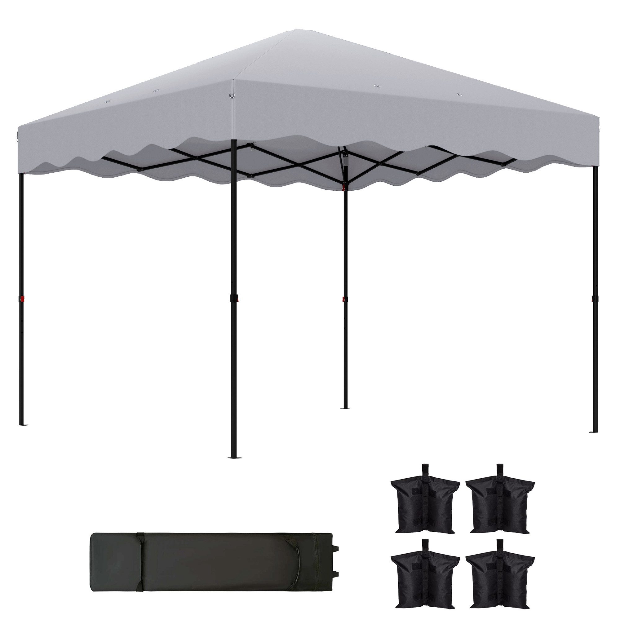 Outsunny Faltpavillon ca.3x3m, wasserabweisend Stabil Winterfest günstig online kaufen