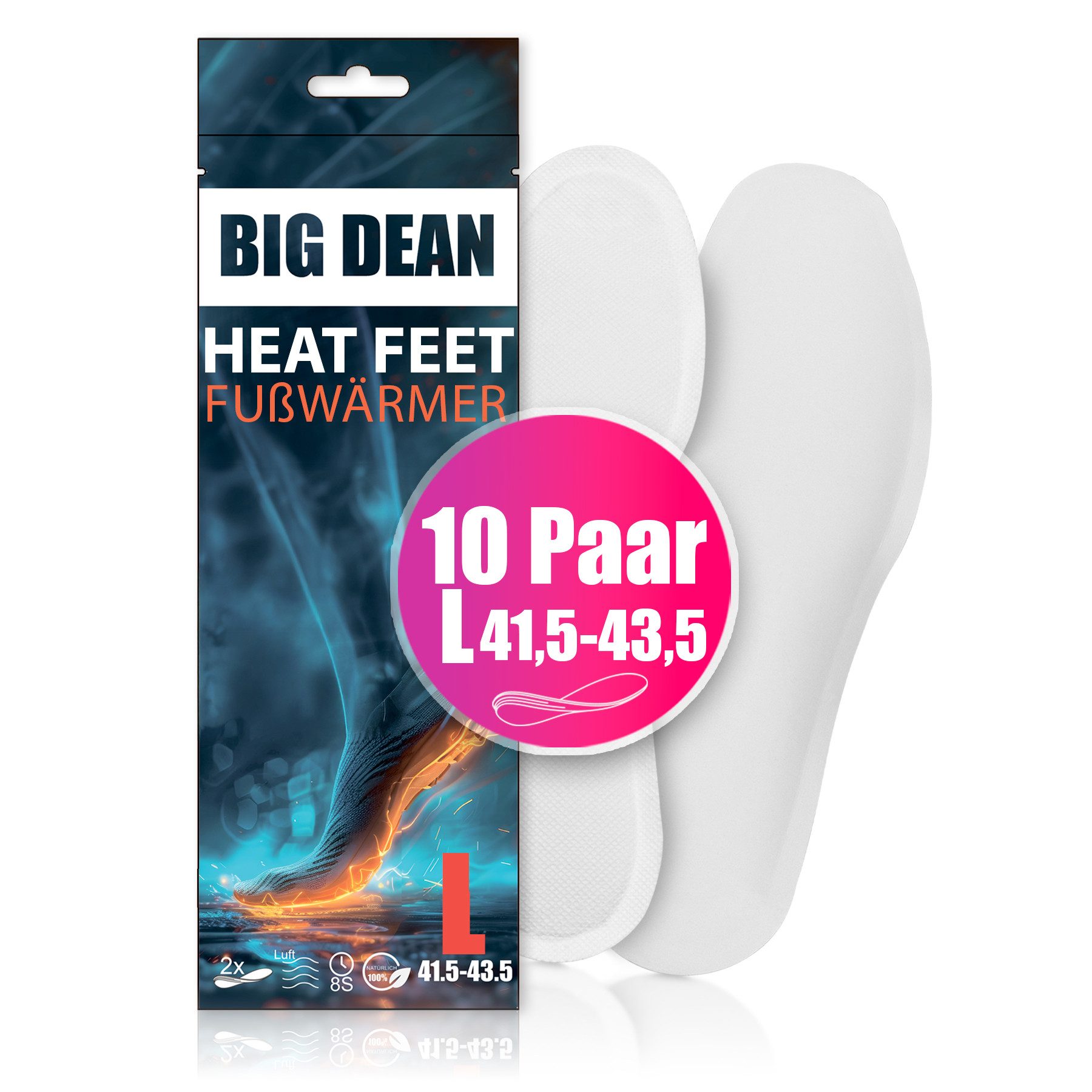 Fußwärmer 10 Paar Fußwärmer Sohlenwärmer Schuhgröße 41,5-43,5 8h Wärme