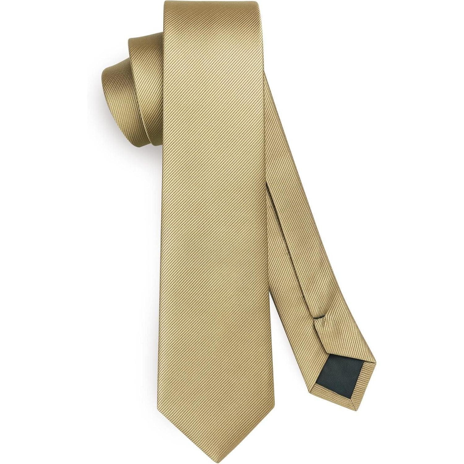 LuxusKollektion Krawatte Krawatte Herren Seide schmal Hochzeit Business 6cm Champagner
