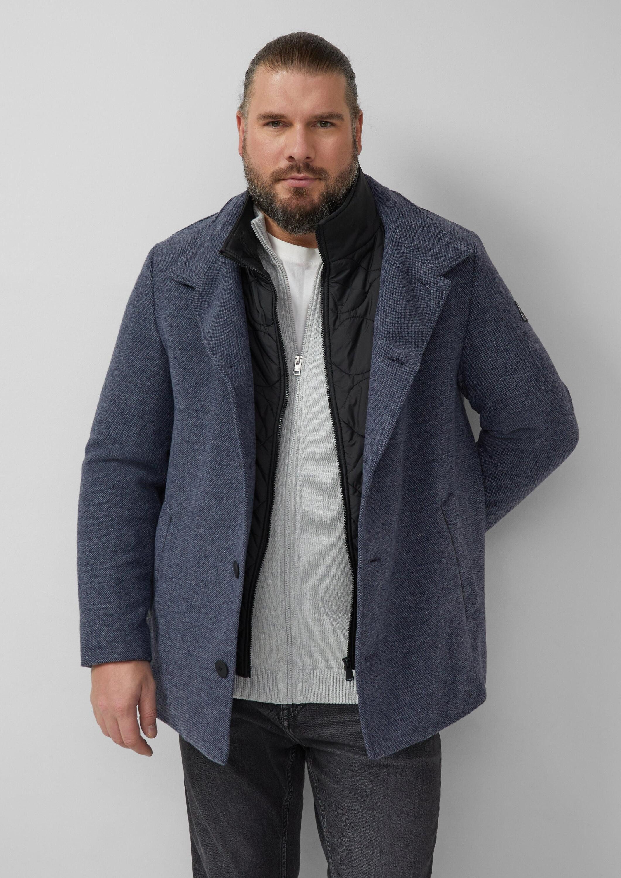 s.Oliver Funktionsmantel Outdoor-Mantel Strukturierter Mantel mit Wolle und fixiertem Insert