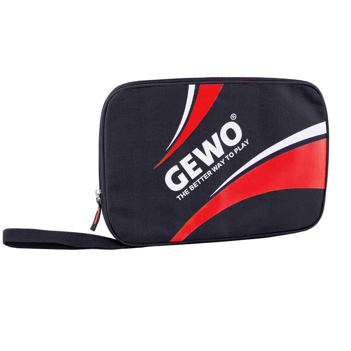 Gewo Schlägerhülle Einzelhülle Master, gepolstert, Tischtennishülle, 30cm schwarz/rot