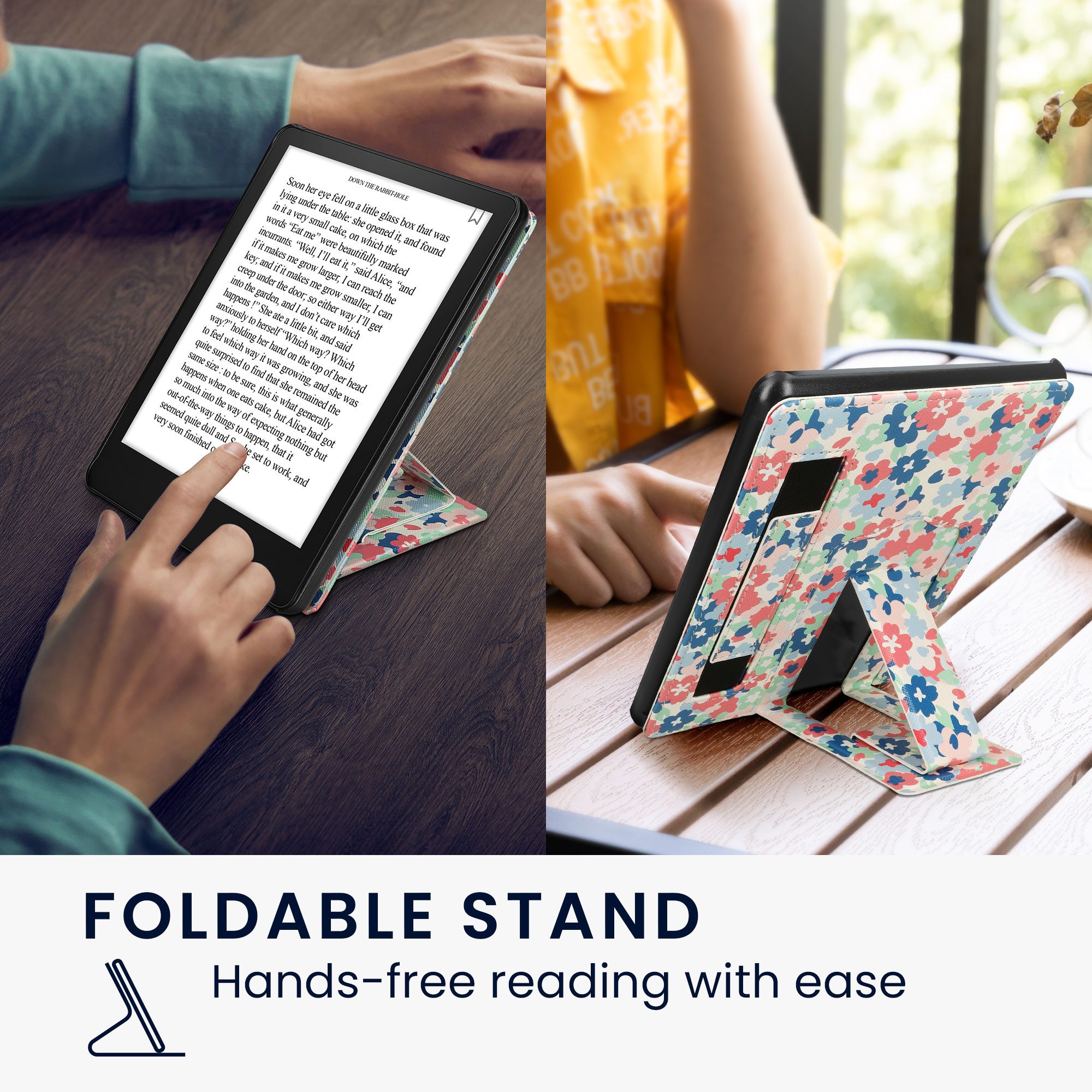 kwmobile E-Reader-Hülle Kunstleder Schutzhülle für Amazon Kindle Paperwhite 11. Generation, Hülle Kunstlederhülle mit Ständer und Handgurt