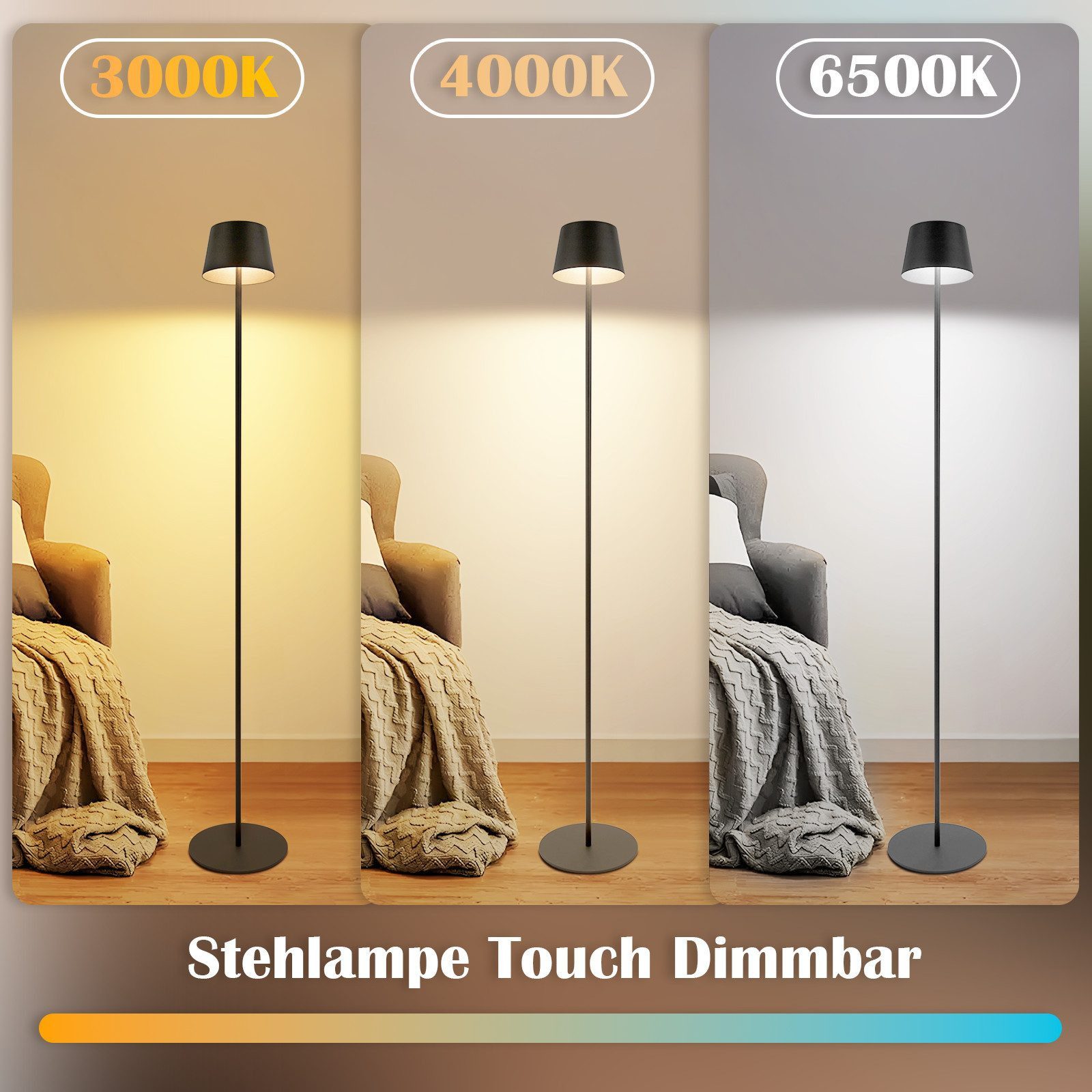 Nettlife LED Stehlampe mit Touch-Dimmer & Solar-Ladefunktion Für Outdoor, H günstig online kaufen