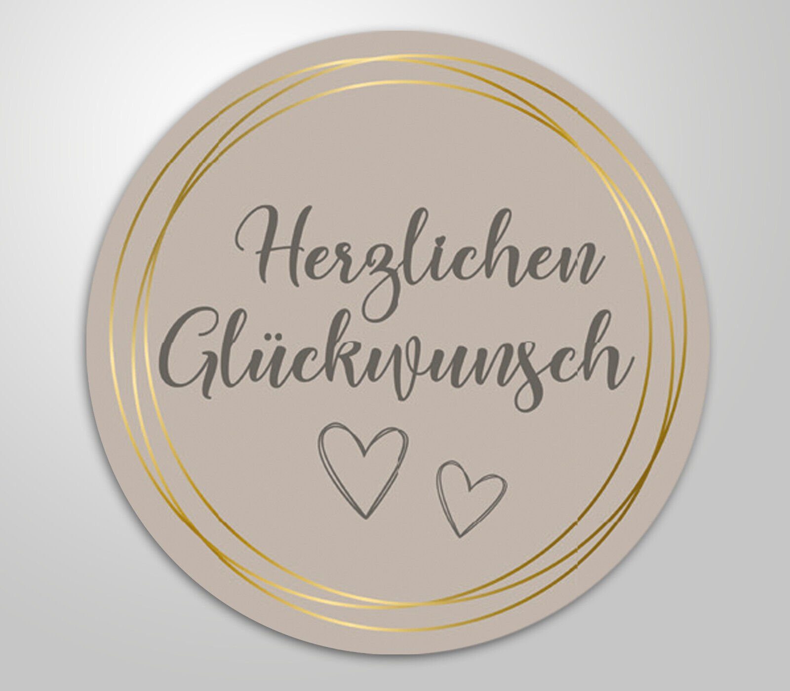 Clever-Kauf-24 Aufkleber 48x hochwertige Etiketten "Herzlichen Glückwunsch" Durchmesser 4cm, (50tlg)