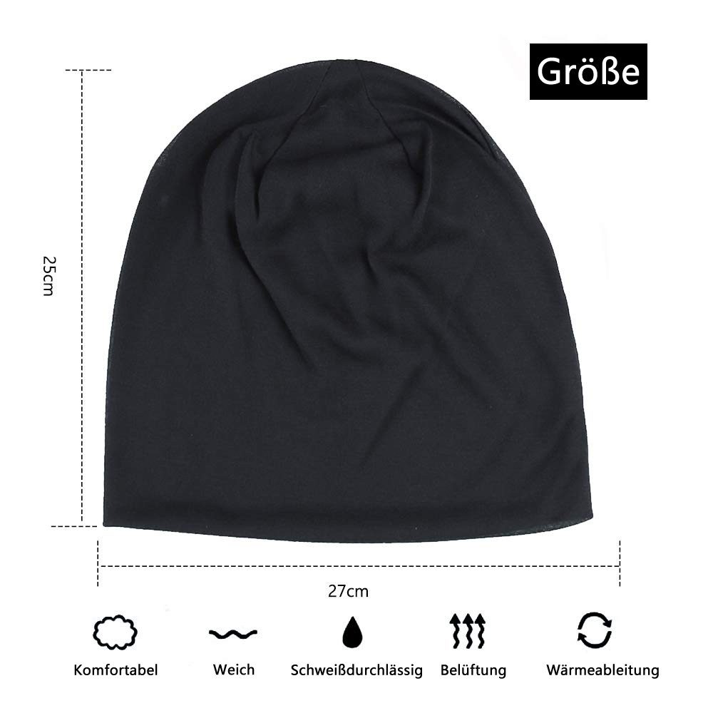 Zaewry Beanie Leichte Beanie-Mütze – Baumwoll-Kopfbedeckung, dünne Strickmütze (2-St) – Bild 2 von 5