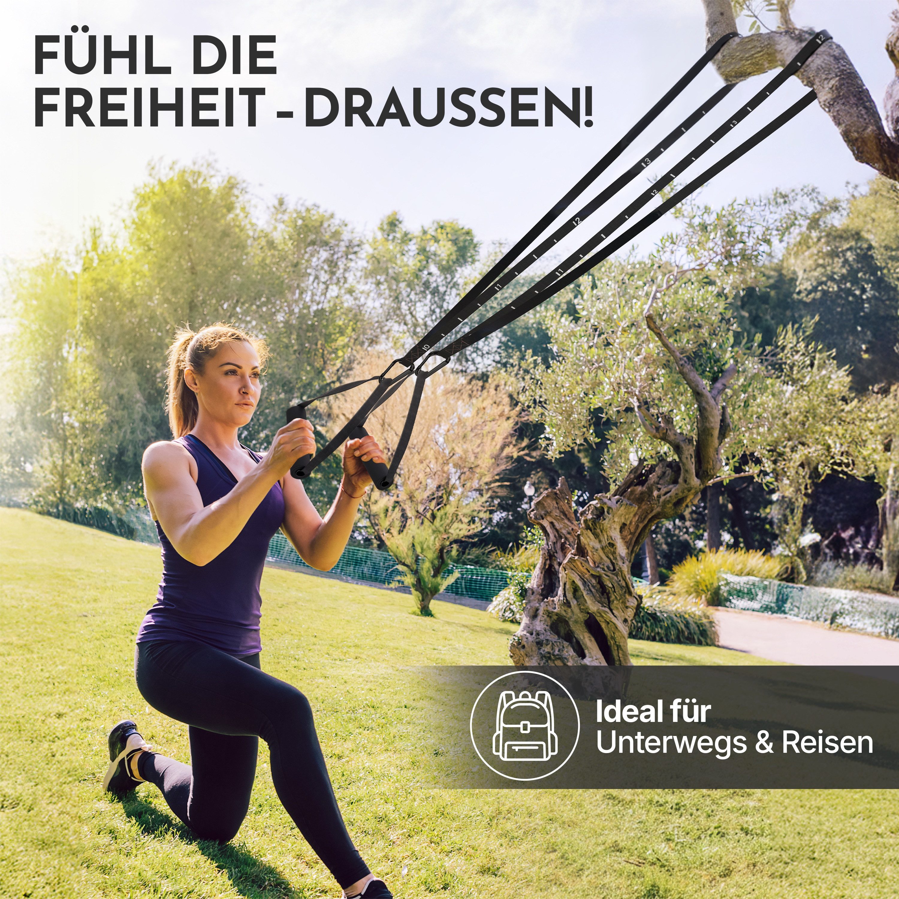 NEOLYMP Schlingentrainer Schlingentrainer - verstellbarer Sling Trainer für Ganzkörpertraining, Widerstandsbänder Set - Fitnessgerät für Zuhause & unterwegs