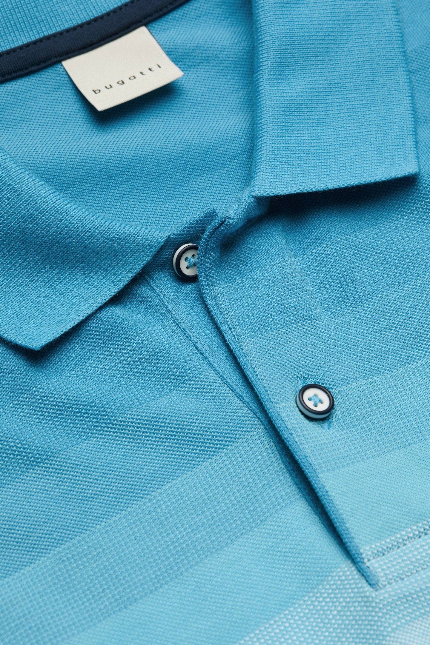 bugatti blau Farbverlauf weiß Poloshirt mit