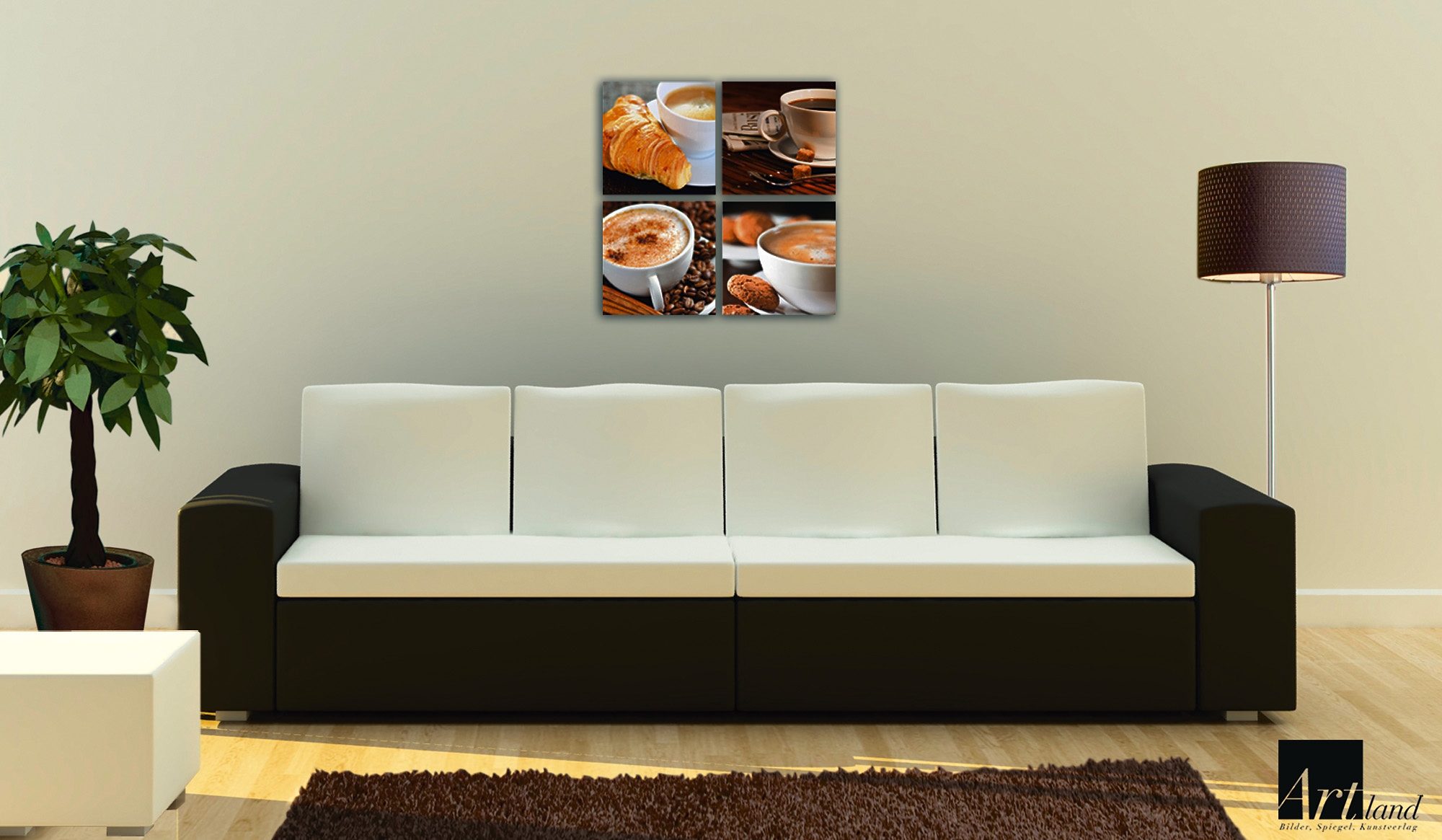 Home affaire Leinwandbild »Bistro, Tassen und Zeitung«, 4x 30/30 cm-HomeTrends