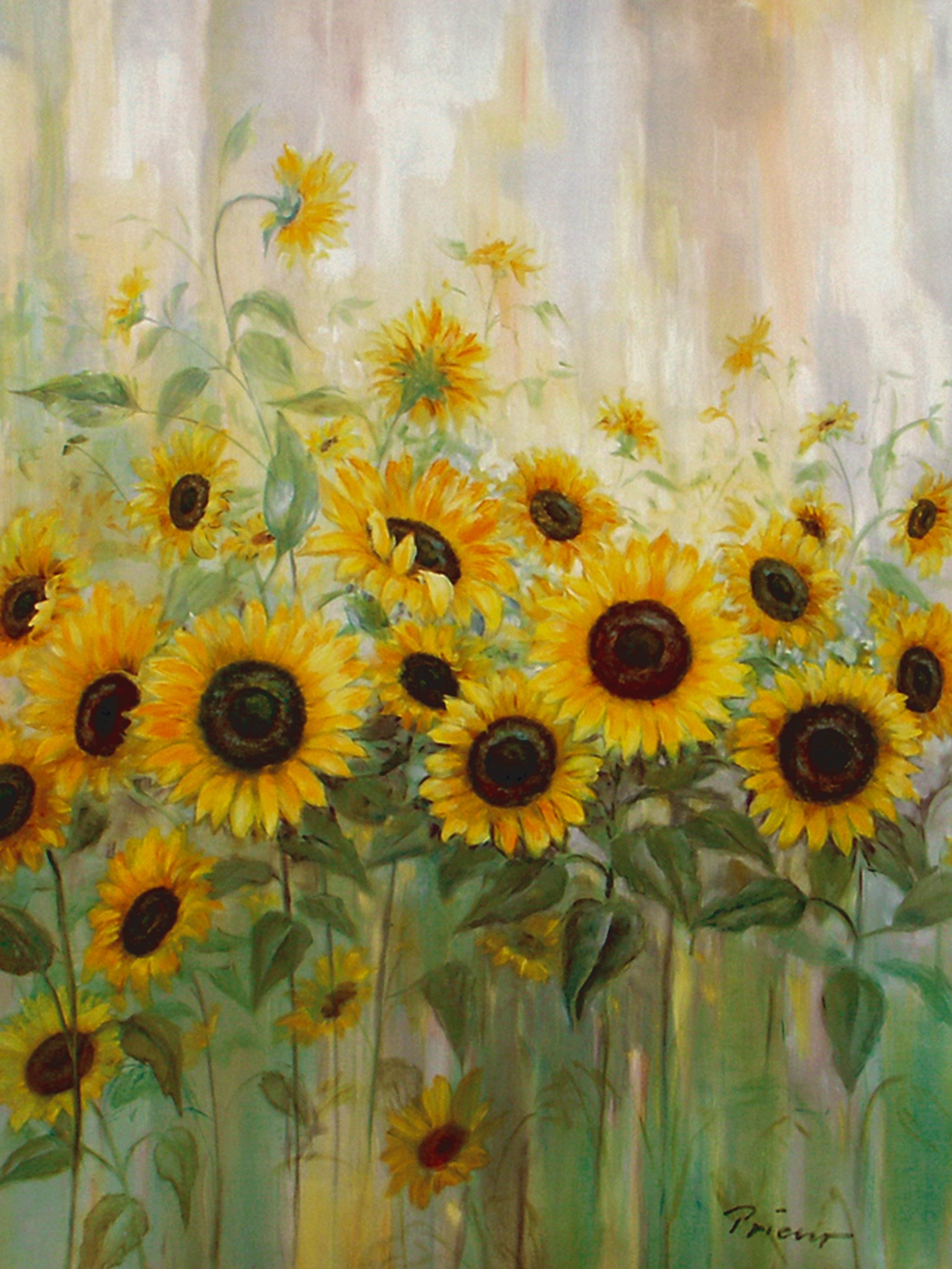Home affaire Leinwandbild »Prieur: Sonnenblumenwiese«, 57/79 cm-Otto