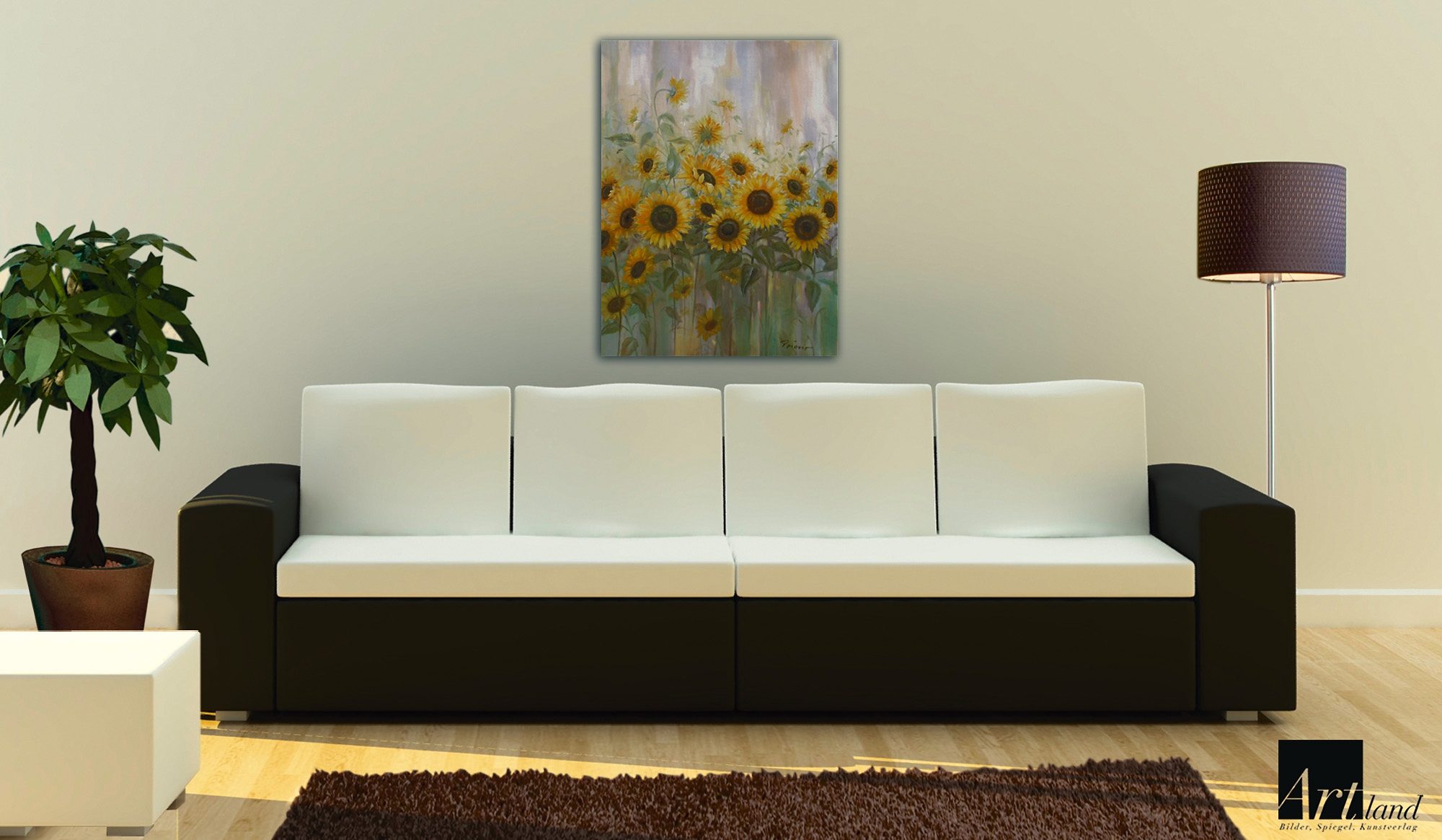Home affaire Leinwandbild »Prieur: Sonnenblumenwiese«, 57/79 cm-HomeTrends