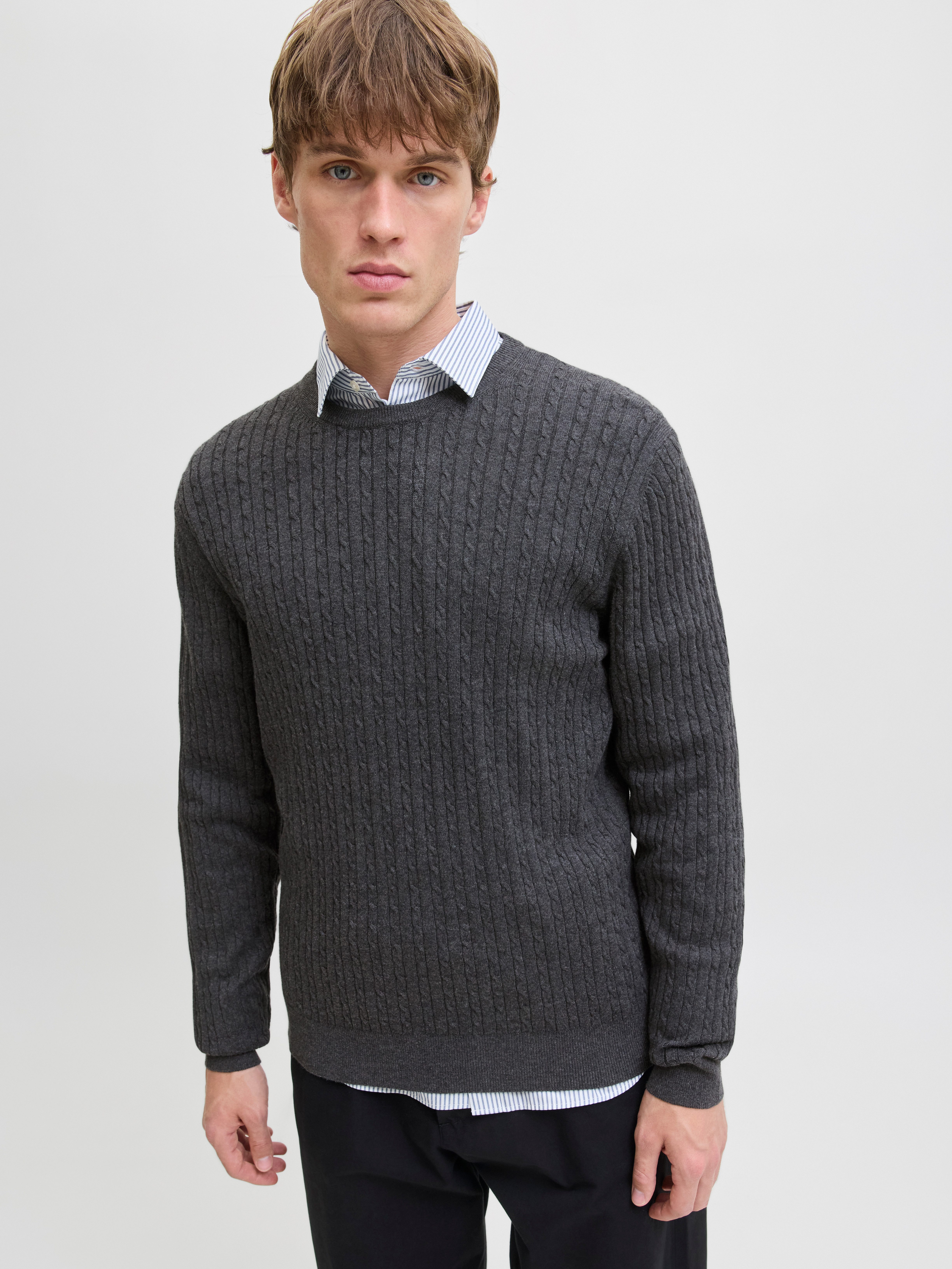 Jack & Jones Strickpullover JJEEMIL KNIT CABLE CREW NECK NOOS günstig online kaufen