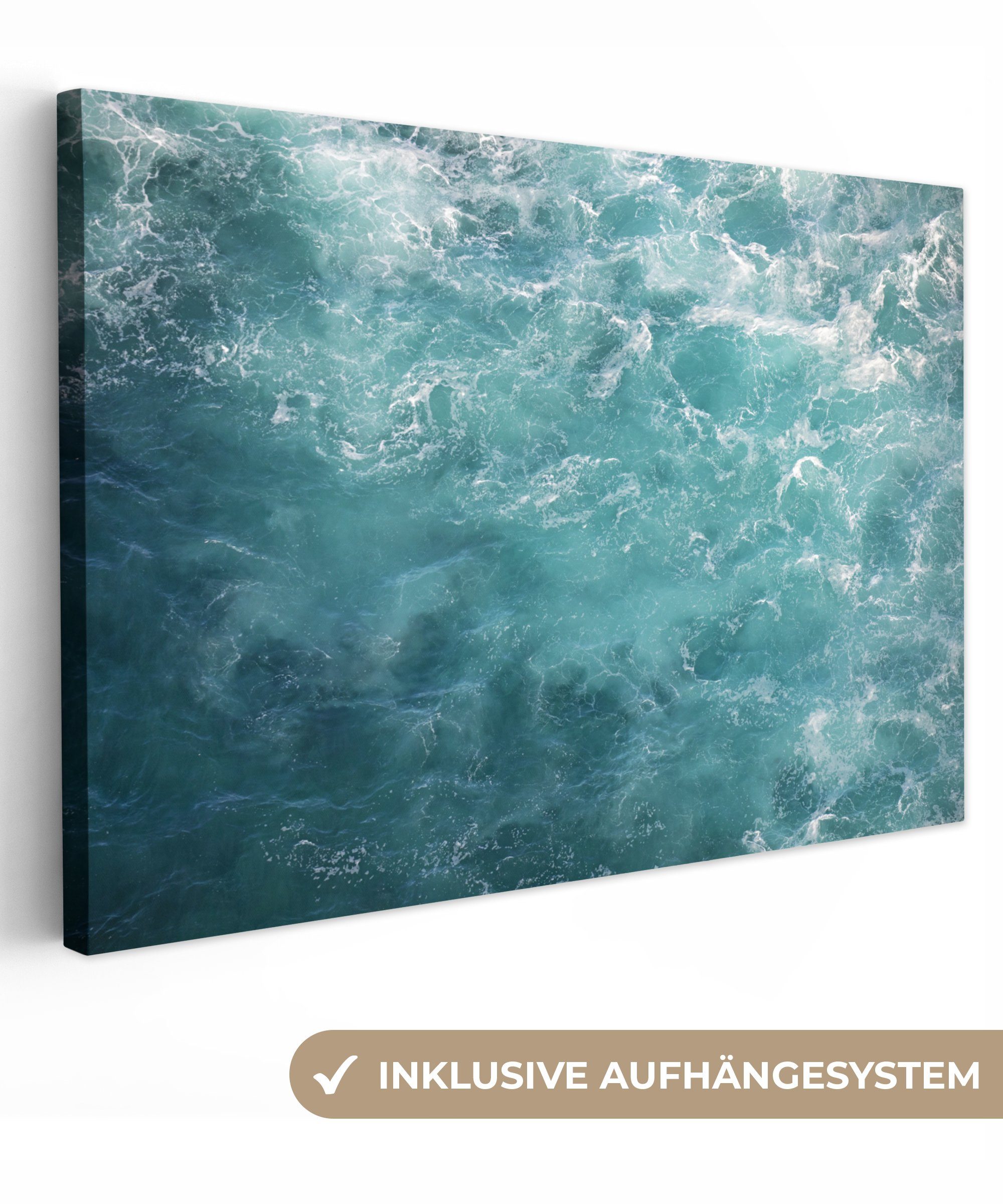 OneMillionCanvasses® Leinwandbild Meer - Wasser - Türkis, (1 St), Wandbild  Leinwandbilder, Aufhängefertig, Wanddeko, 30x20 cm