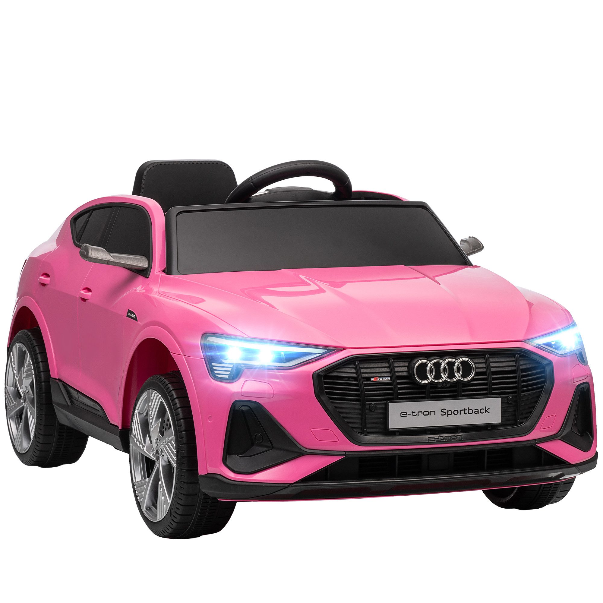HOMCOM Elektro-Kinderauto 12V Audi E-tron mit Fernbedienung, Musikfunktion, Belastbarkeit 25 kg, (1-tlg), für Außenbereich, Rosa
