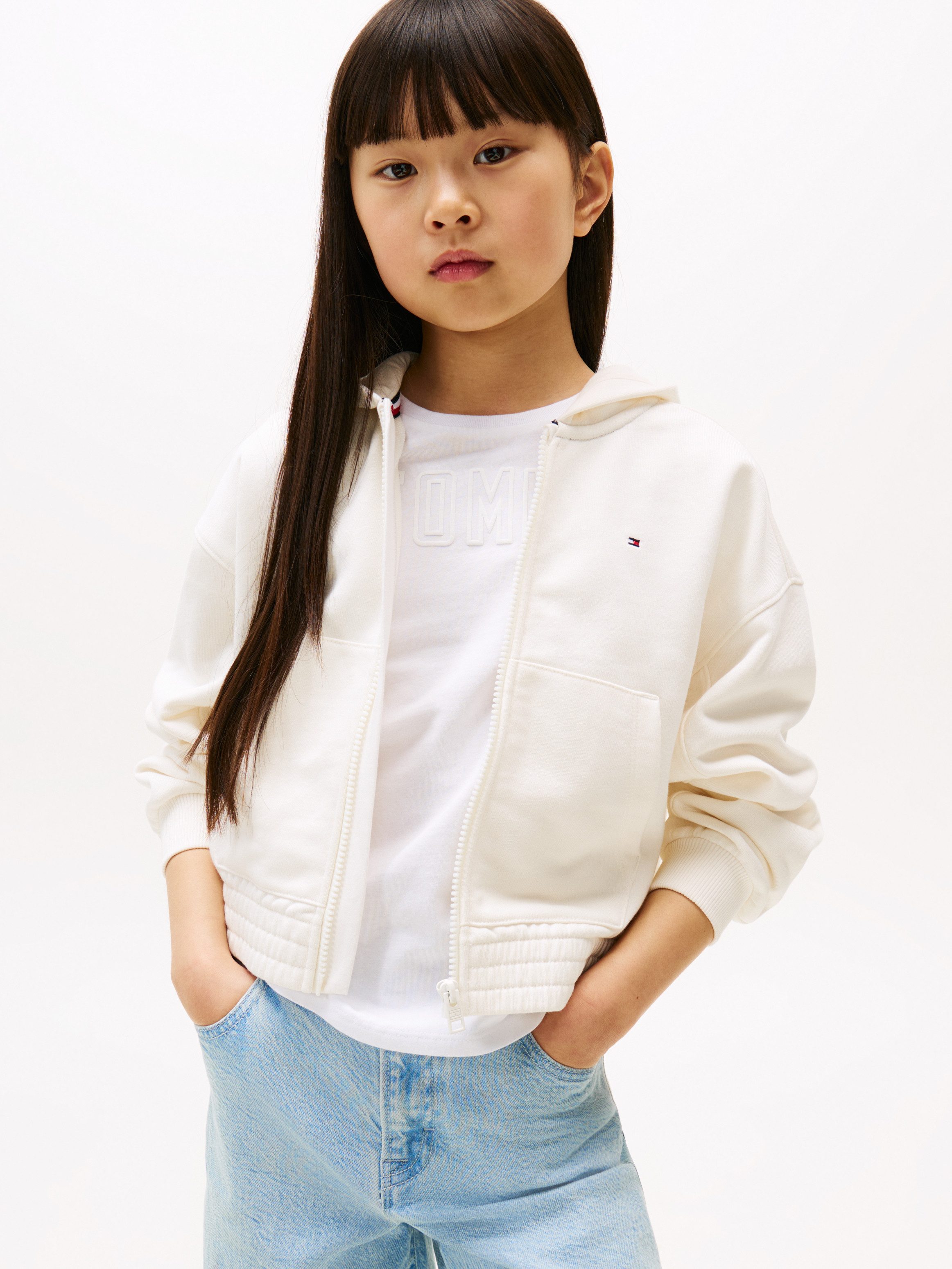 Tommy Hilfiger Kapuzensweatjacke TOMMY PUFF PRINT ZIP THRU HOODIE für Kinder bis 16 Jahre, Druck auf der Kapuze
