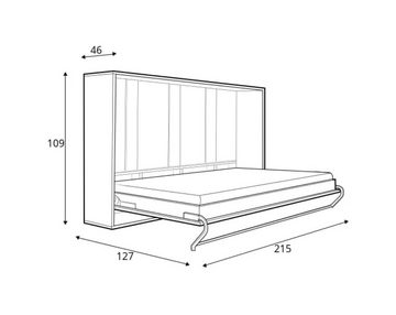 Compleo Schrankbett Horizontal Wandklappbett Lenart CONCEPT PRO, Schrankbett