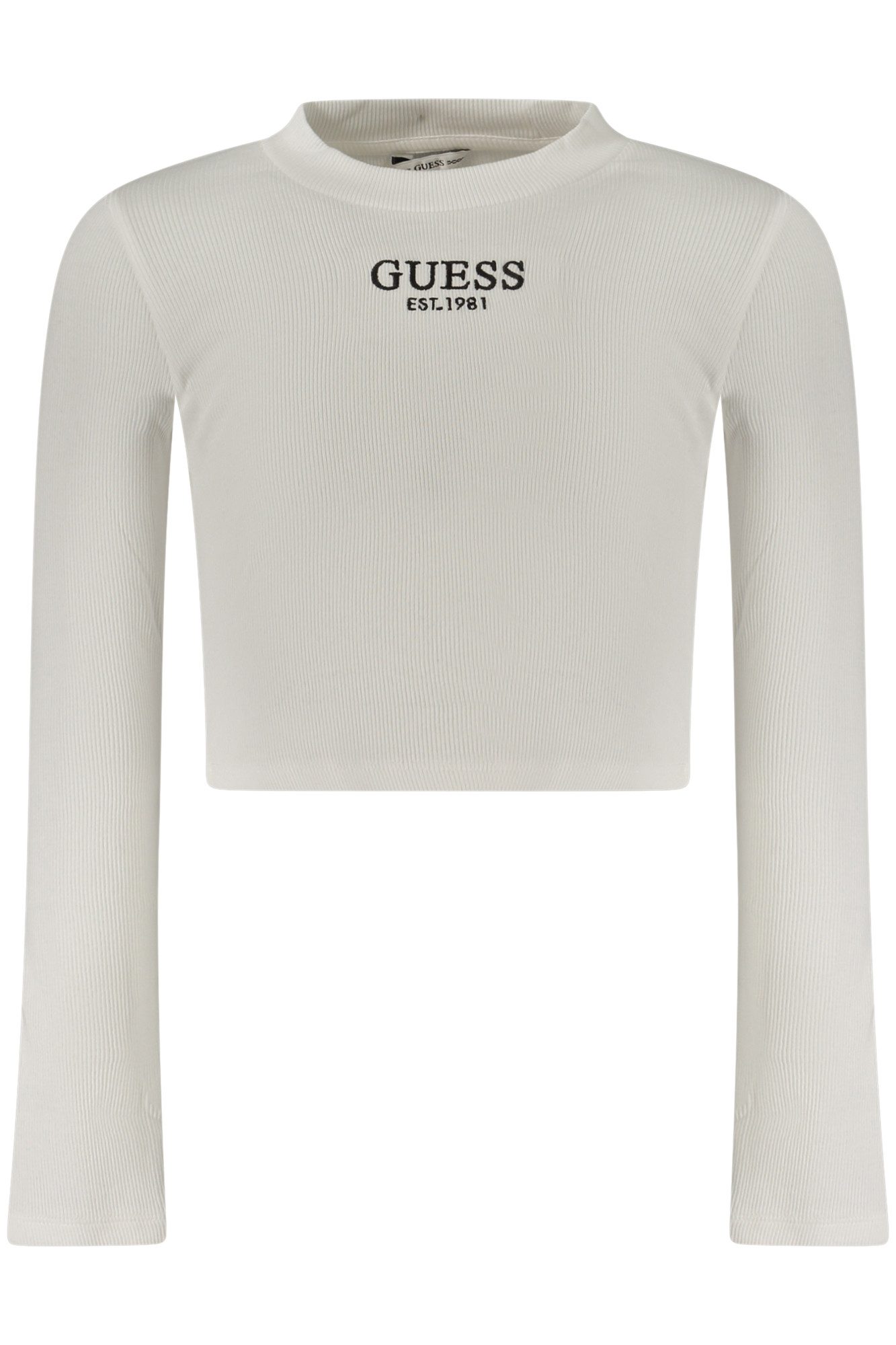 GUESS JEANS T-Shirt Weißes Mädchen Langarmshirt aus Bio-Baumwolle mit
