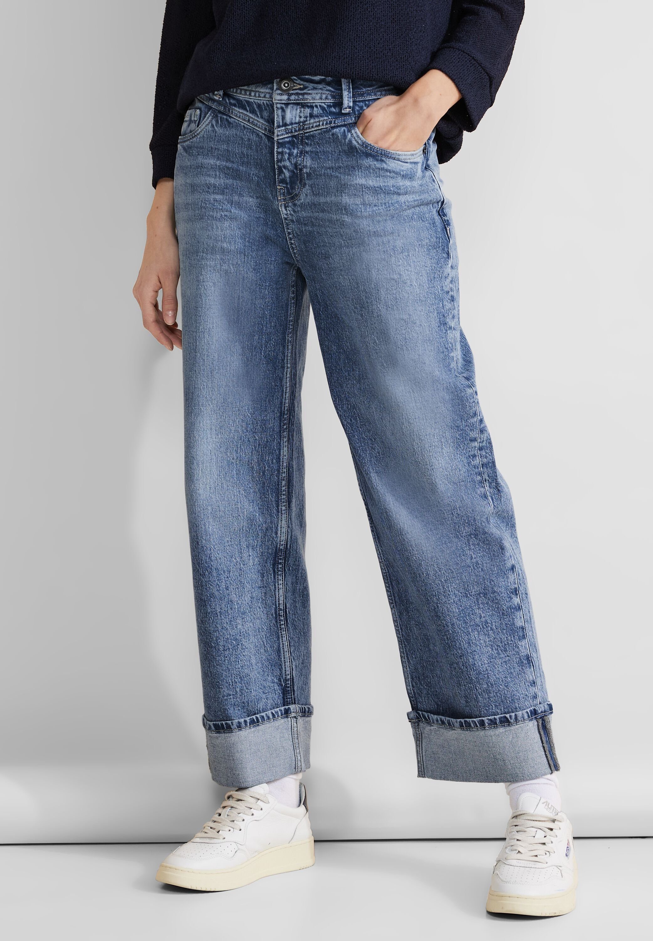 STREET ONE 5-Pocket-Jeans mit geradem Bein und Elasthan