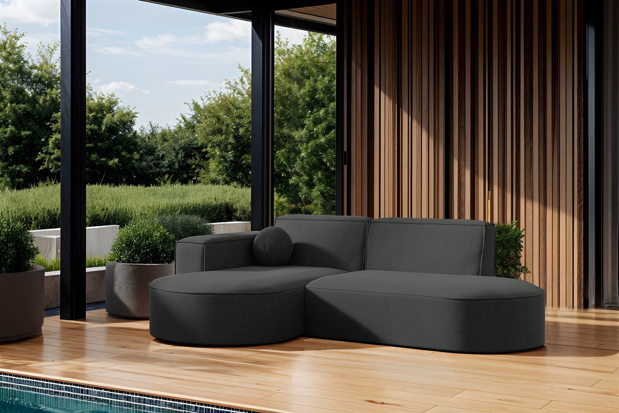 Fun Möbel Loungesofa Gartenmöbel Gartensofa Ecksofa SUNDAY XS, inkl. 1 Zierkissen, Wetterfester Stoff