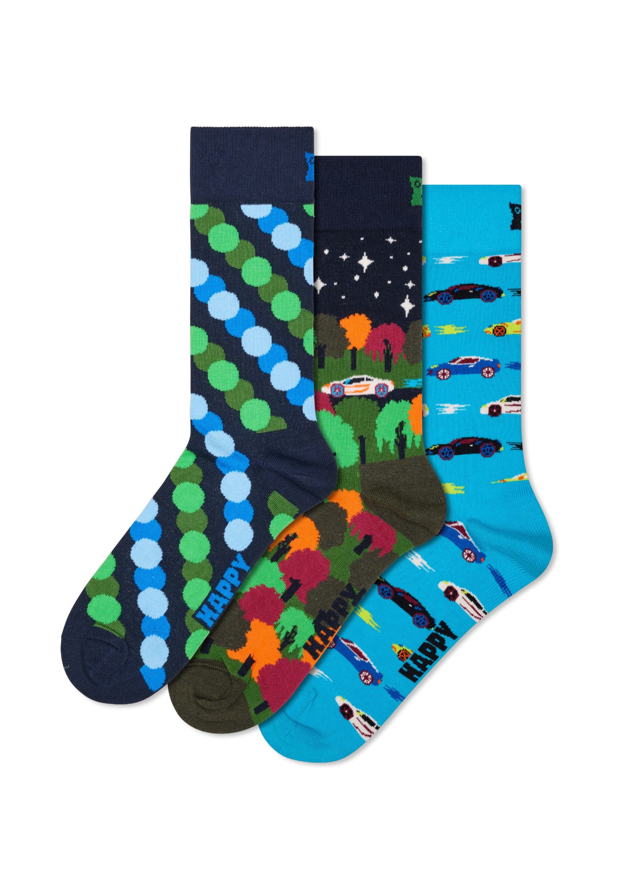 Happy Socks Basicsocken 3-Pack Car Socks Verstärkte Ferse, besserer Halt günstig online kaufen