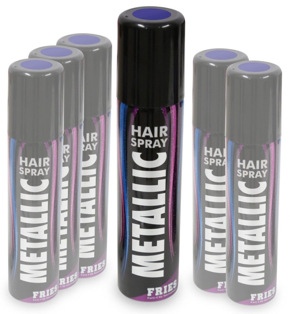 Fries Haarfarbe Metallic Color Haarspray 100 ml Pink Bronze Rot Blau Grün Lila, Metallic-Haare für jeden Partylook
