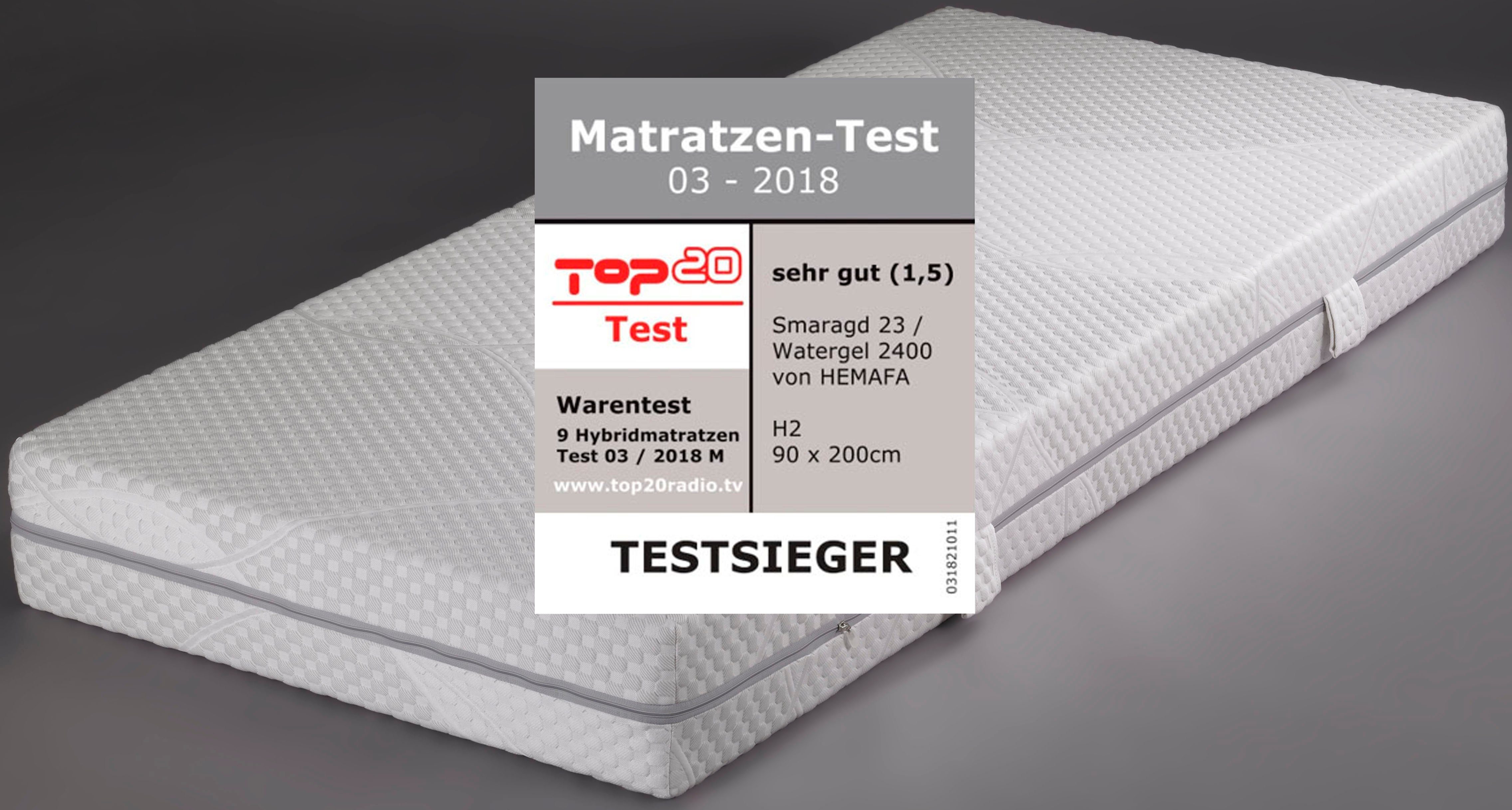 Gelschaummatratze Watergel 2400 KS, Hemafa, 23 03-2018 cm Matratzentest Testsieger hoch, beim