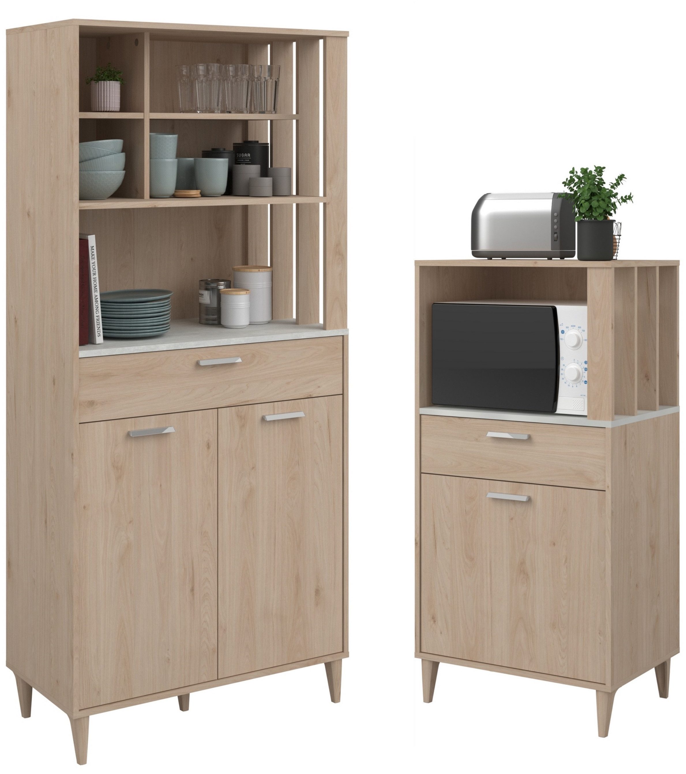 Parisot Schrank-Set Gala 1, (Set, 2-St), dekorative Claustra an den Seiten der oberen Fächer