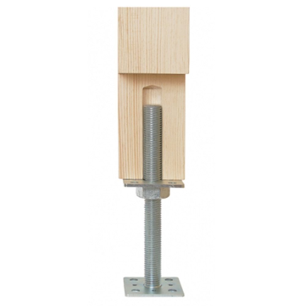 Systafex® Pfostenträger Pfostenträger 100x250mm Stützenfuß Bodenfuß Betonfuss Höhenverstellbar, (1-St), verzinkt