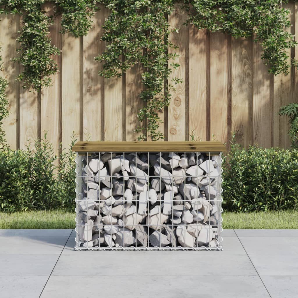 vidaXL Gartenbank Gartenbank aus Gabionen 63x31,5x42 cm Kiefernholz Imprägniert (1-St)