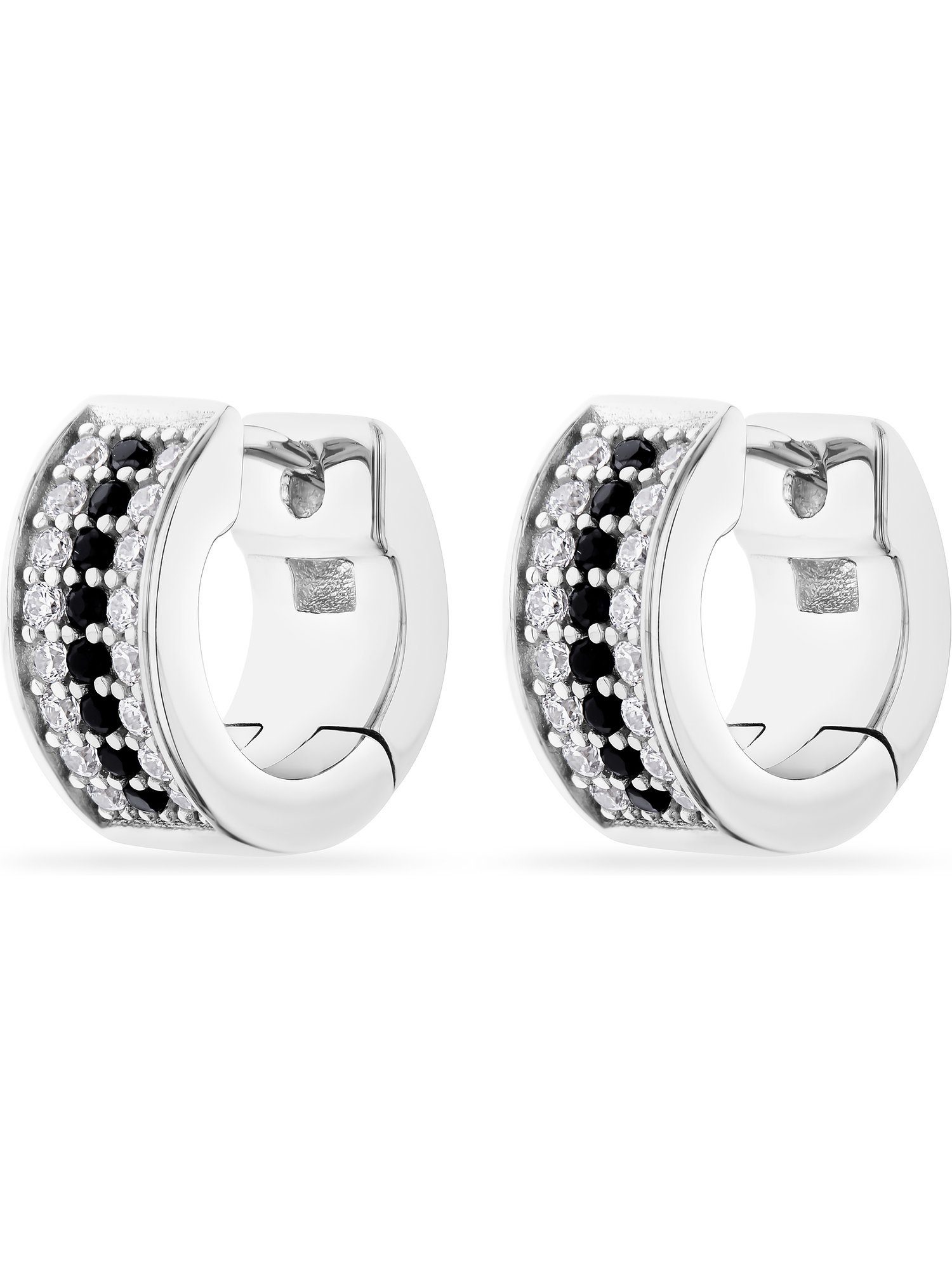 JETTE Paar Creolen JETTE Damen-Creolen 925er Silber 32 Zirkonia (Paar), OPPOSITE