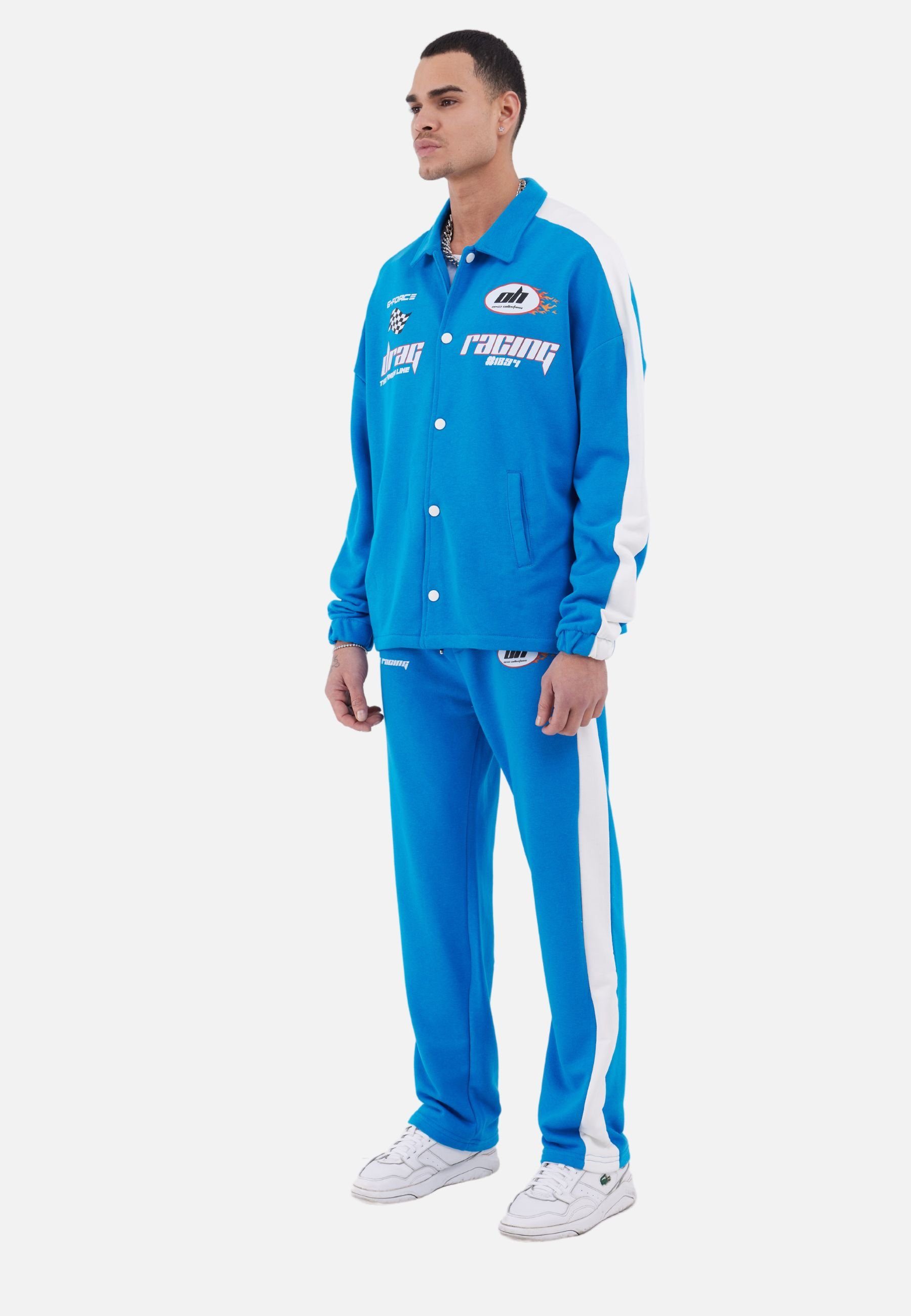 Freizeit Drag Oversize Set Unisex HOMER Racing Trainingsanzug Blau OSSY