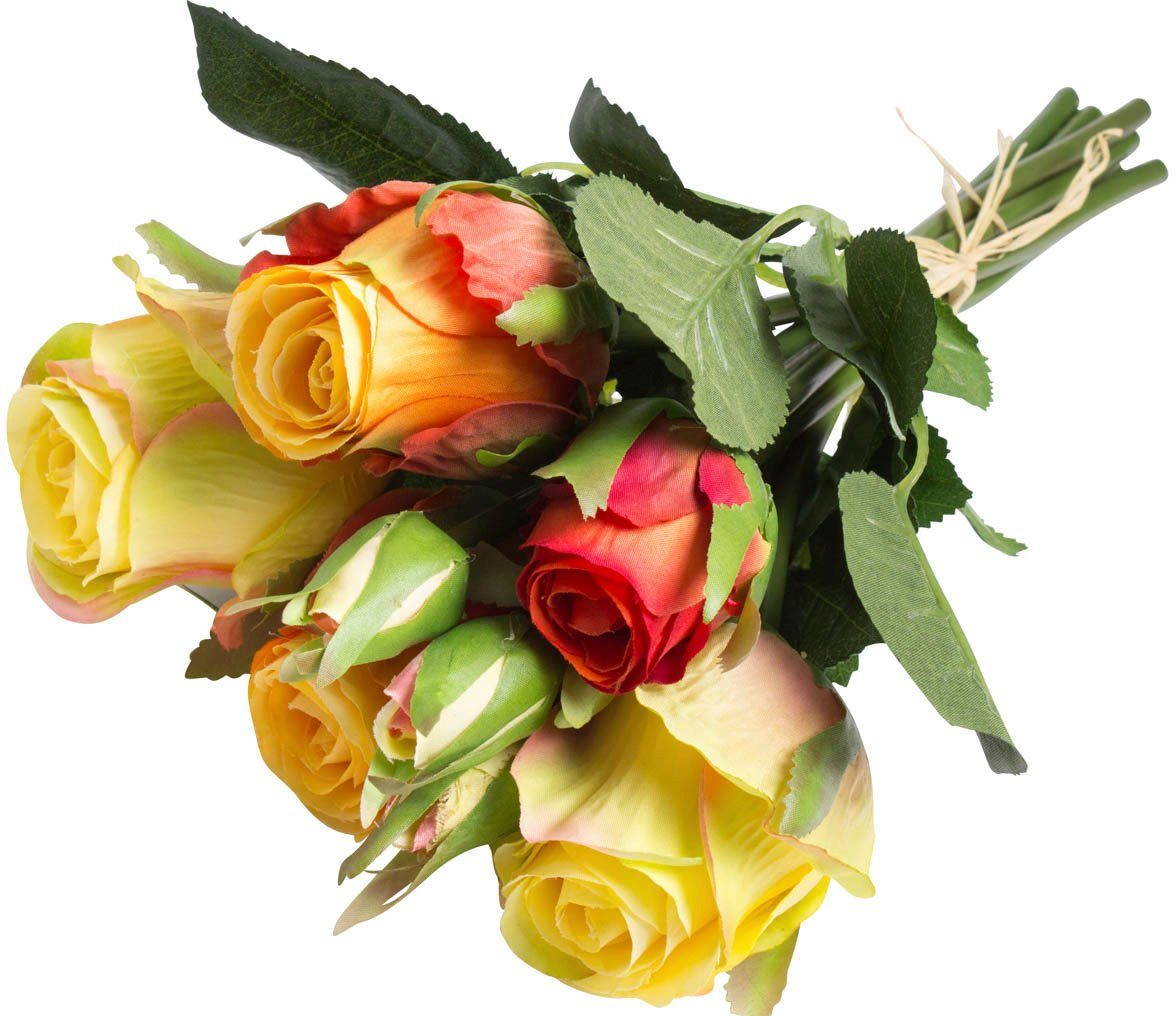 Kunstblume Rosen mit Höhe Rosenstrauß 28 Botanic-Haus, 5 cm Knospen, 3 und