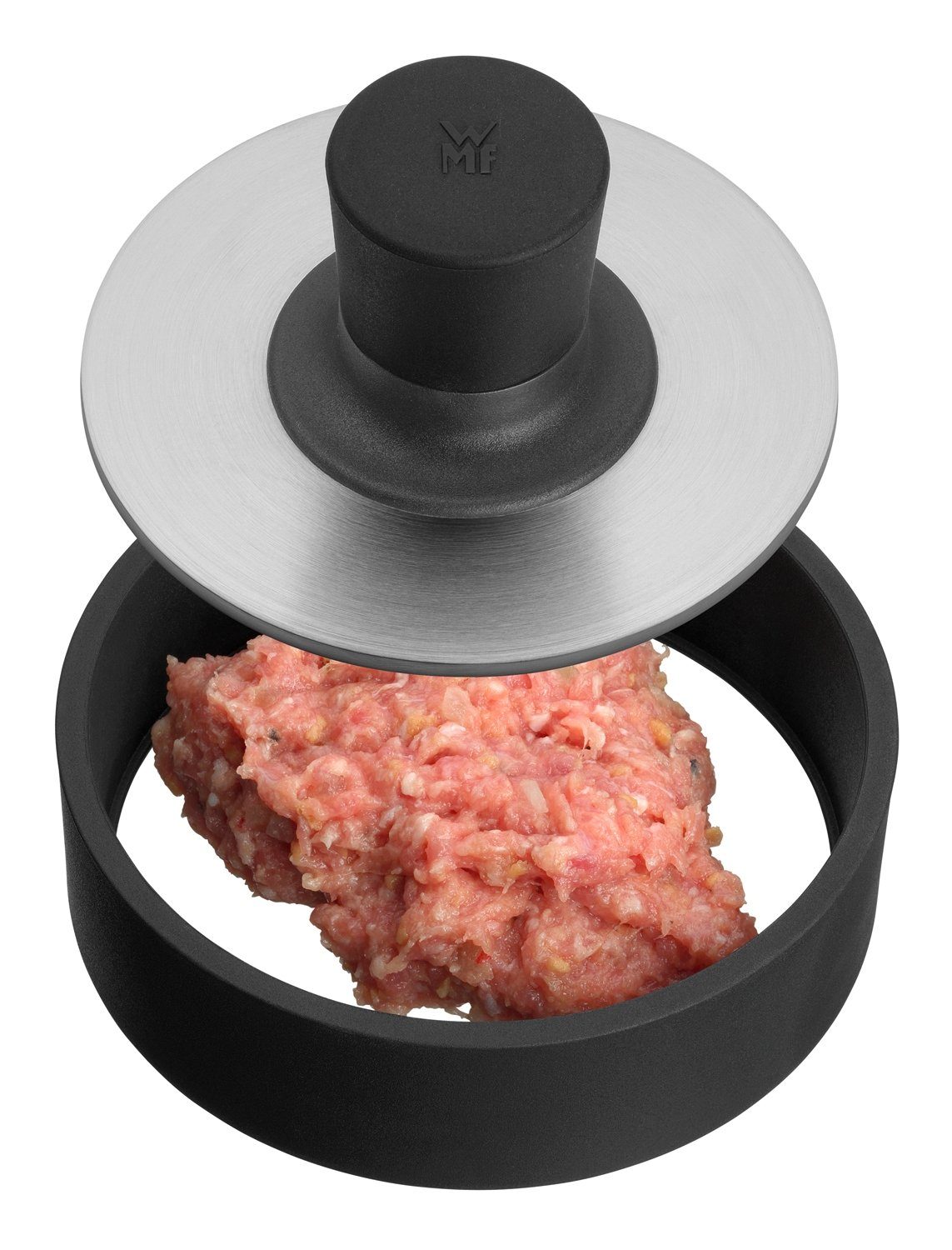 WMF Burgerpresse BEEF, Ø 12,5 cm, für eine Pattiegröße von 11,5 cm, Cromargan Edelstahl 18/10, Kunststoff, Spülmaschinengeeignet