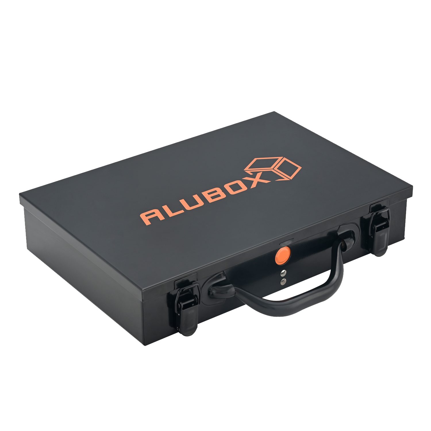 ALUBOX Sortimentskasten Stahlblechkoffer Metall schwarz (12 St), individuelle Fächereinteilung - innenliegender Schaumstoff