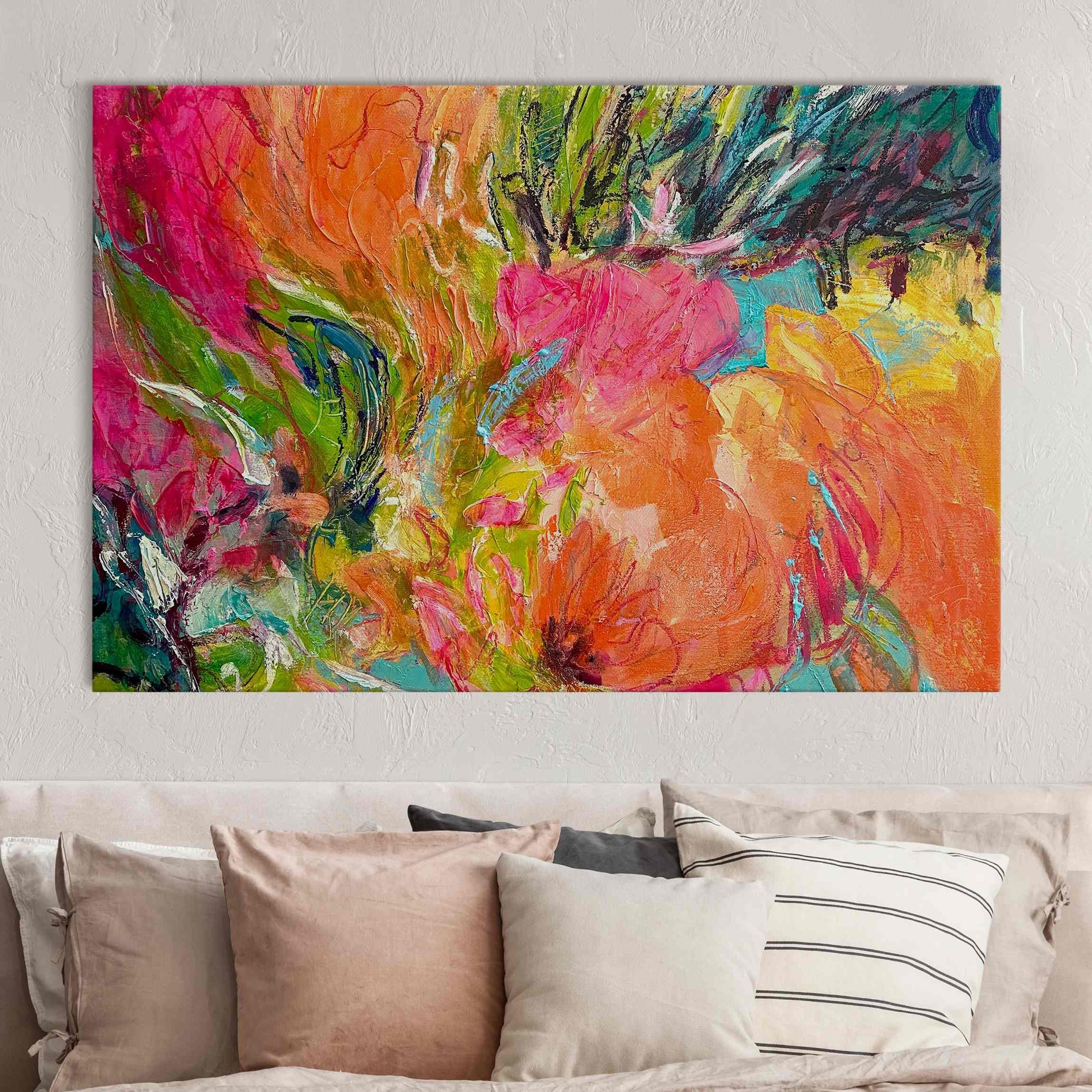 Bilderdepot24 Leinwandbild Akustikbild Abstrakt Modern Blumen günstig online kaufen