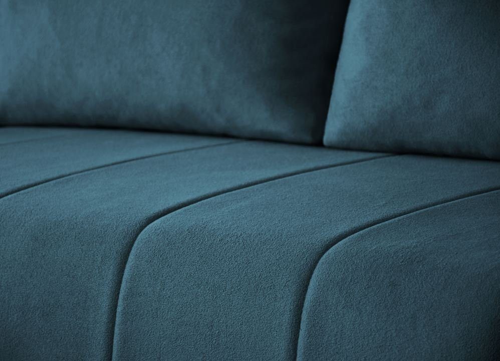 Beautysofa Ecksofa CAPRI modernes Sofa mit Schlaffunktion und Bettkasten, stilvolles Wohnzimmer-Ecksofa, Liegefläche 130×204 cm, universelle Ottomane