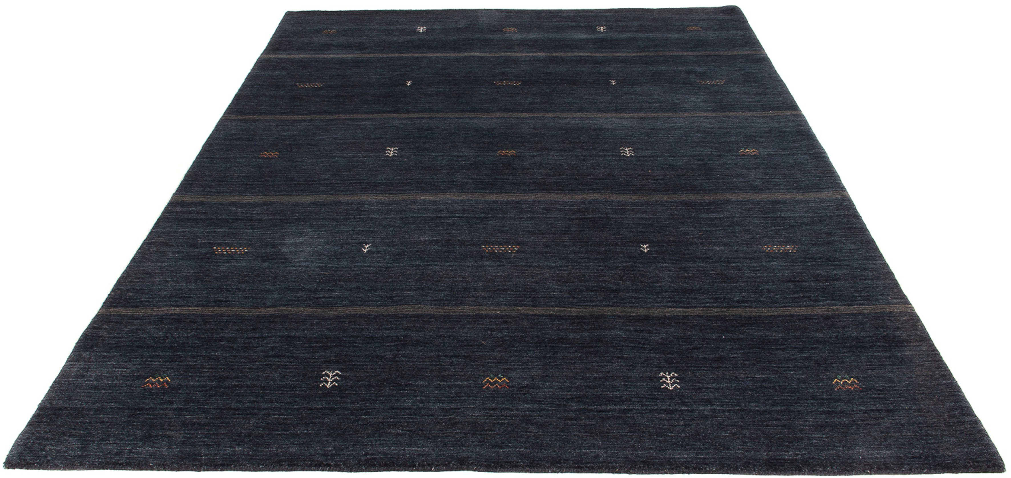 Wollteppich Gabbeh - Loribaft cm 240 rechteckig, 12 morgenland, Softy dunkelblau, Einzelstück x - Höhe: Wohnzimmer, 173 mm, 