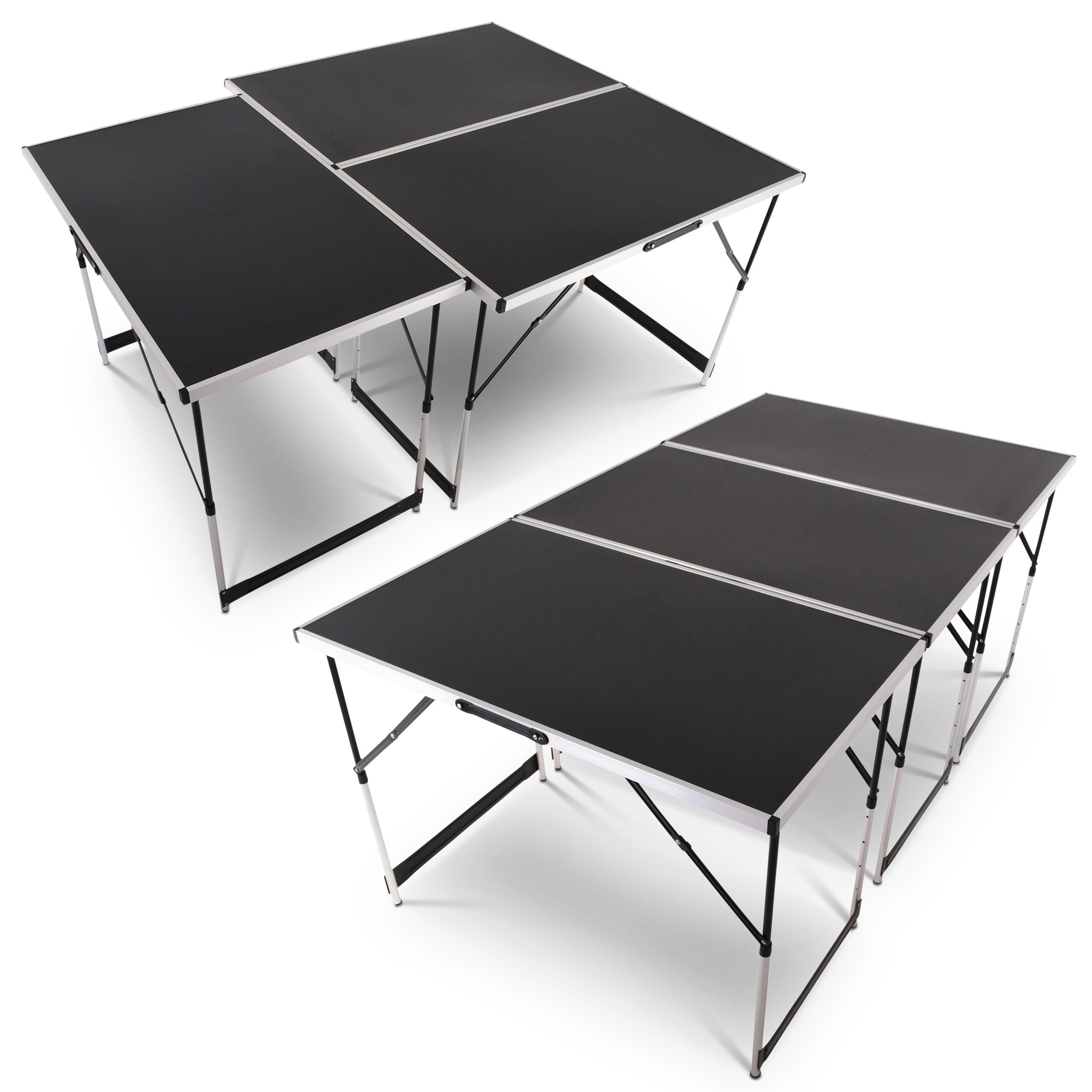 Raburg Arbeitstisch Multi-Tisch-Set OLLI, cm, Alu-Profil höhenverstellbar, 3-teilig, - Set), stabiles cm bis 72,5 93,5 kg (Set, pro Tisch 3er 4-fach SEIDEN-SCHWARZ, 30